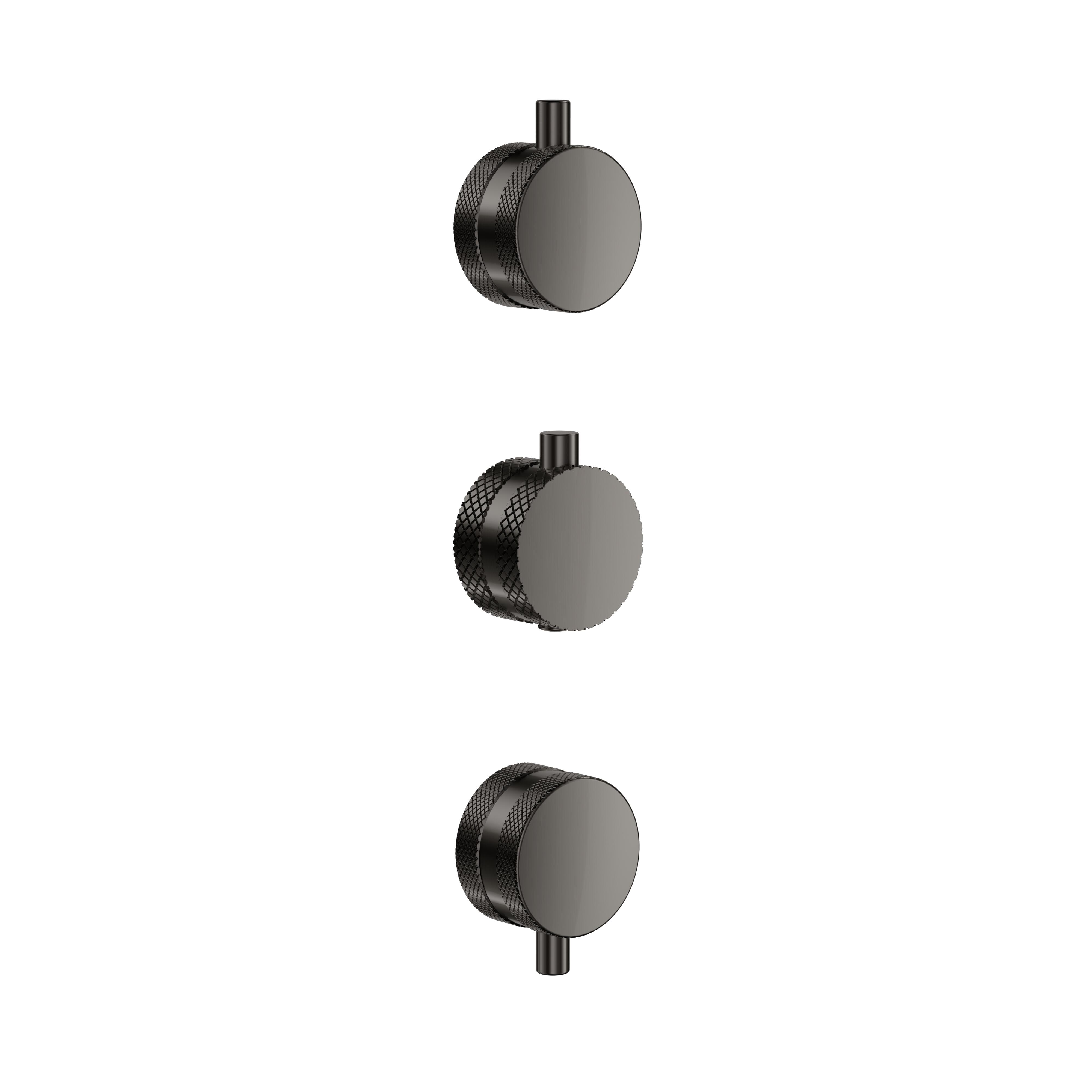 Scudo Core concealed knurled shower handle 3 pack in Gunmetal Stainless Steel