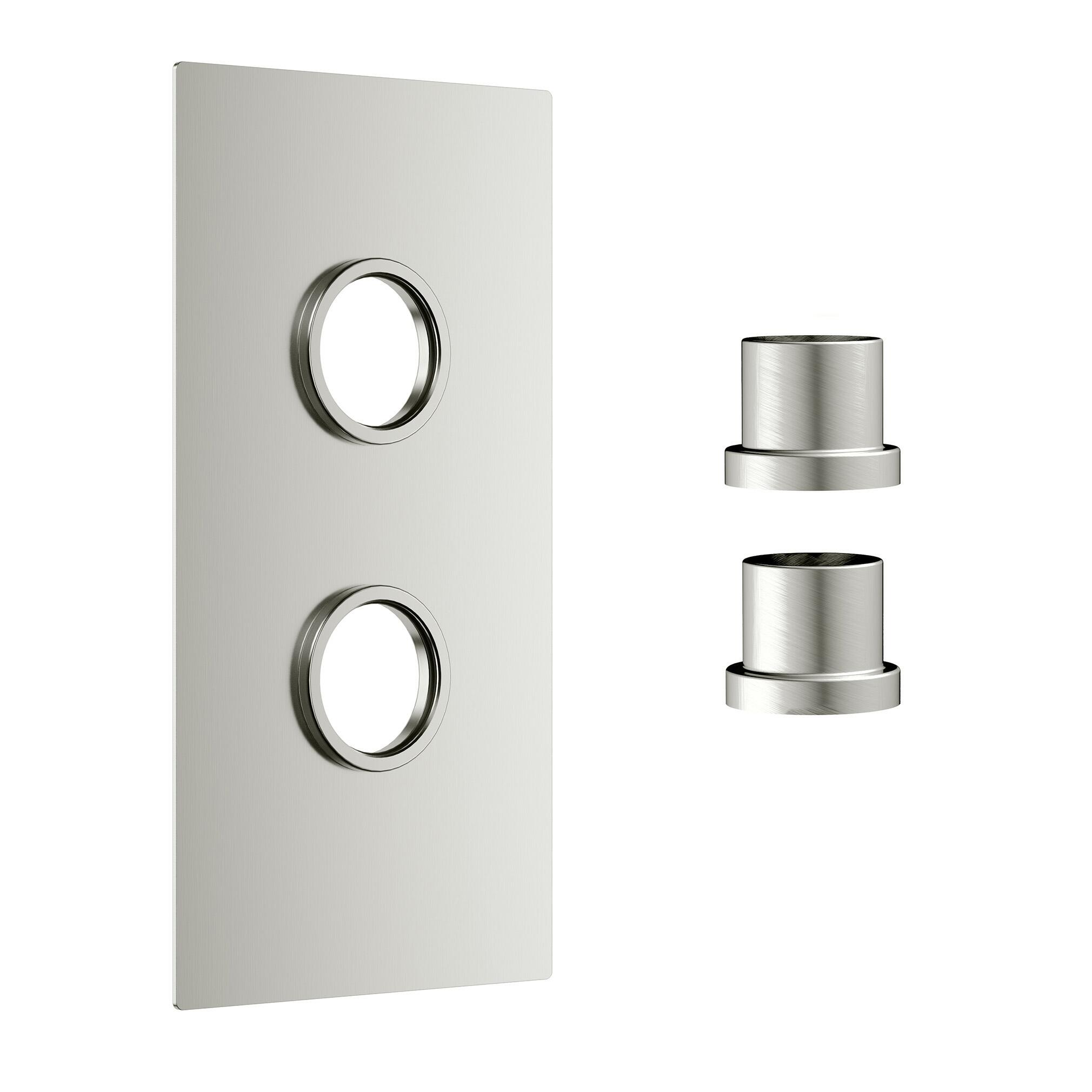 Scudo Core 2 outlet concealed shower valve, brushed nickel finish, stainless steel