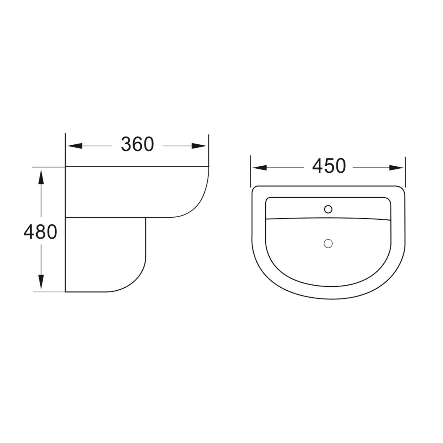 Scudo Deia white ceramic semi pedestal