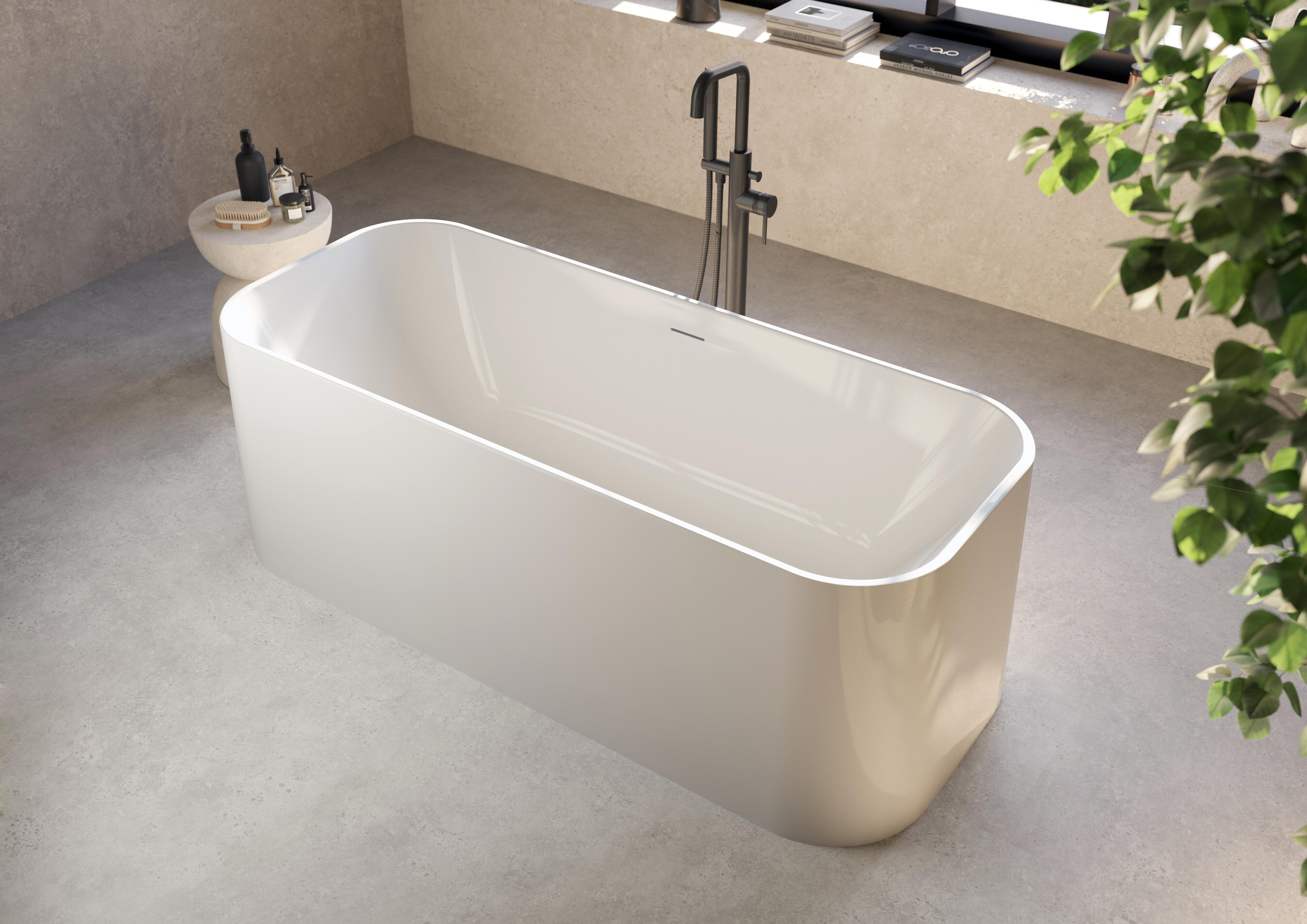 Scudo Choices gloss white acrylic freestanding bath 1700mm x 700mm