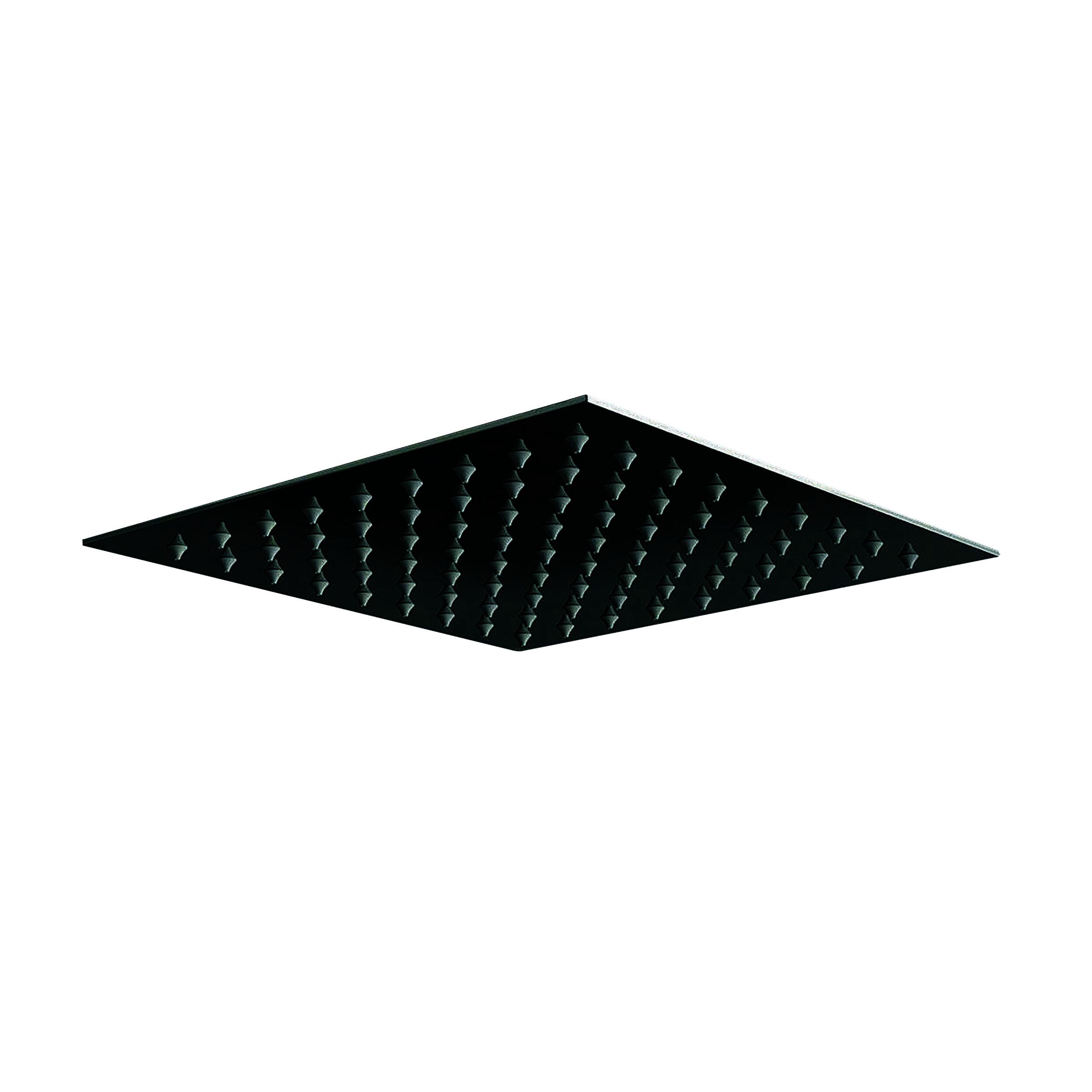Scudo Square 200mm Stainless Shower Head in black