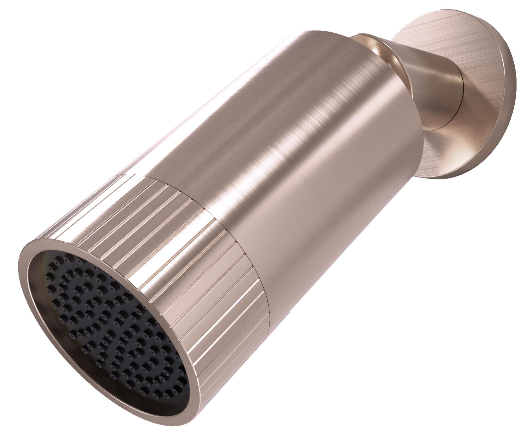 Scudo Core Spotlight fixed shower head, brushed bronze finish, round design