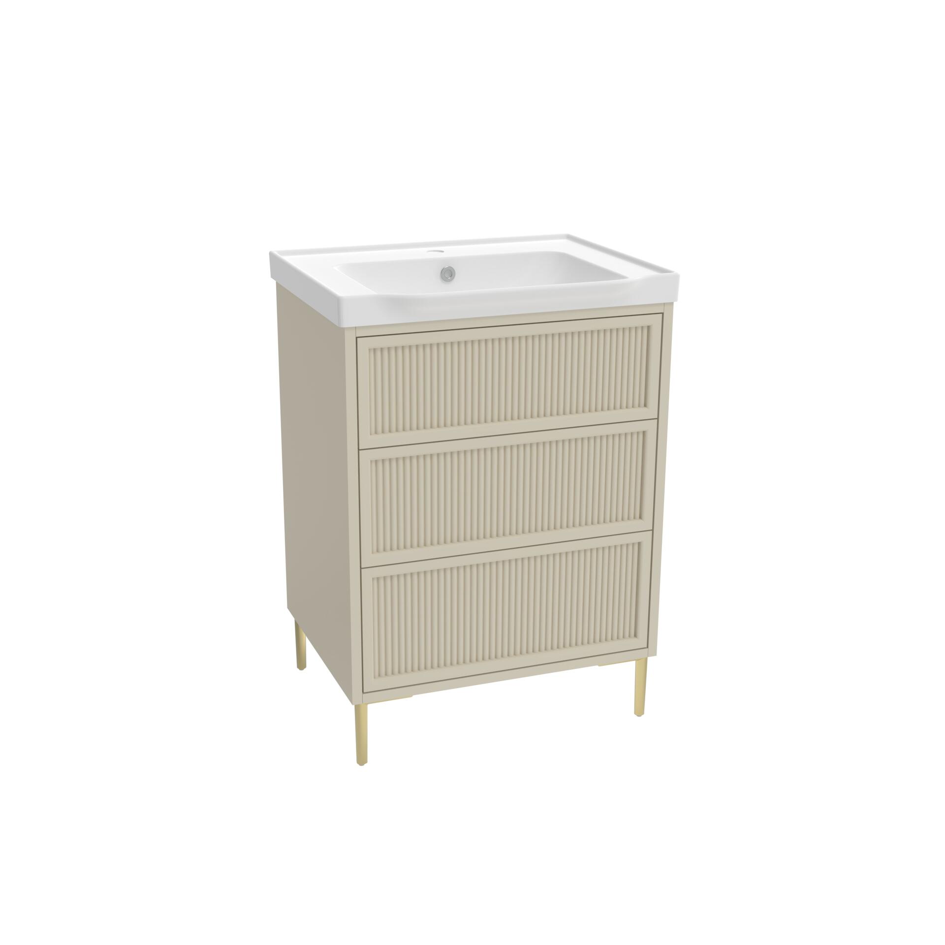 Scudo Bota 610mm freestanding vanity unit in Stone, Painted MDF, contemporary style