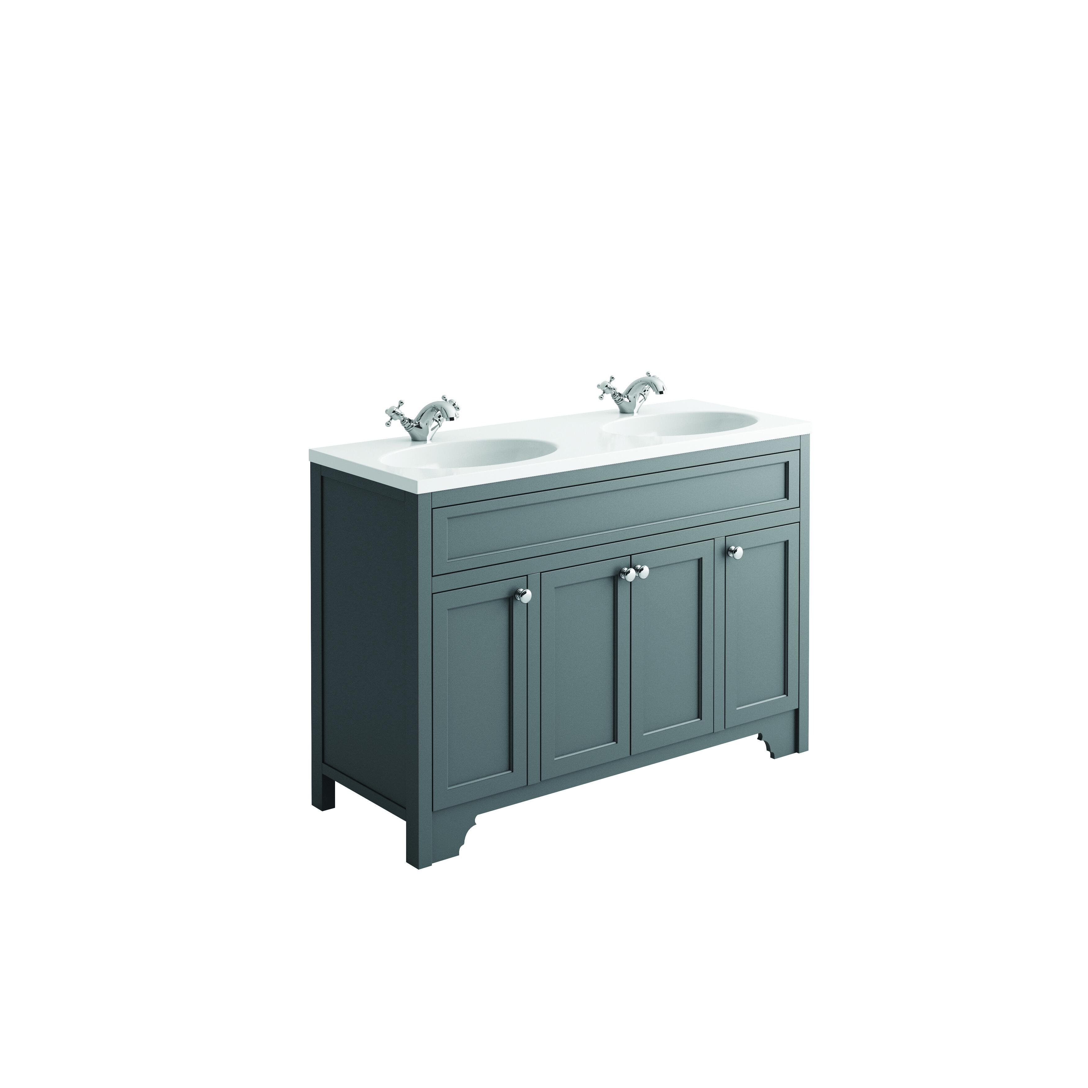Scudo Duchy 1200mm floorstanding vanity unit in Spa Grey, traditional style