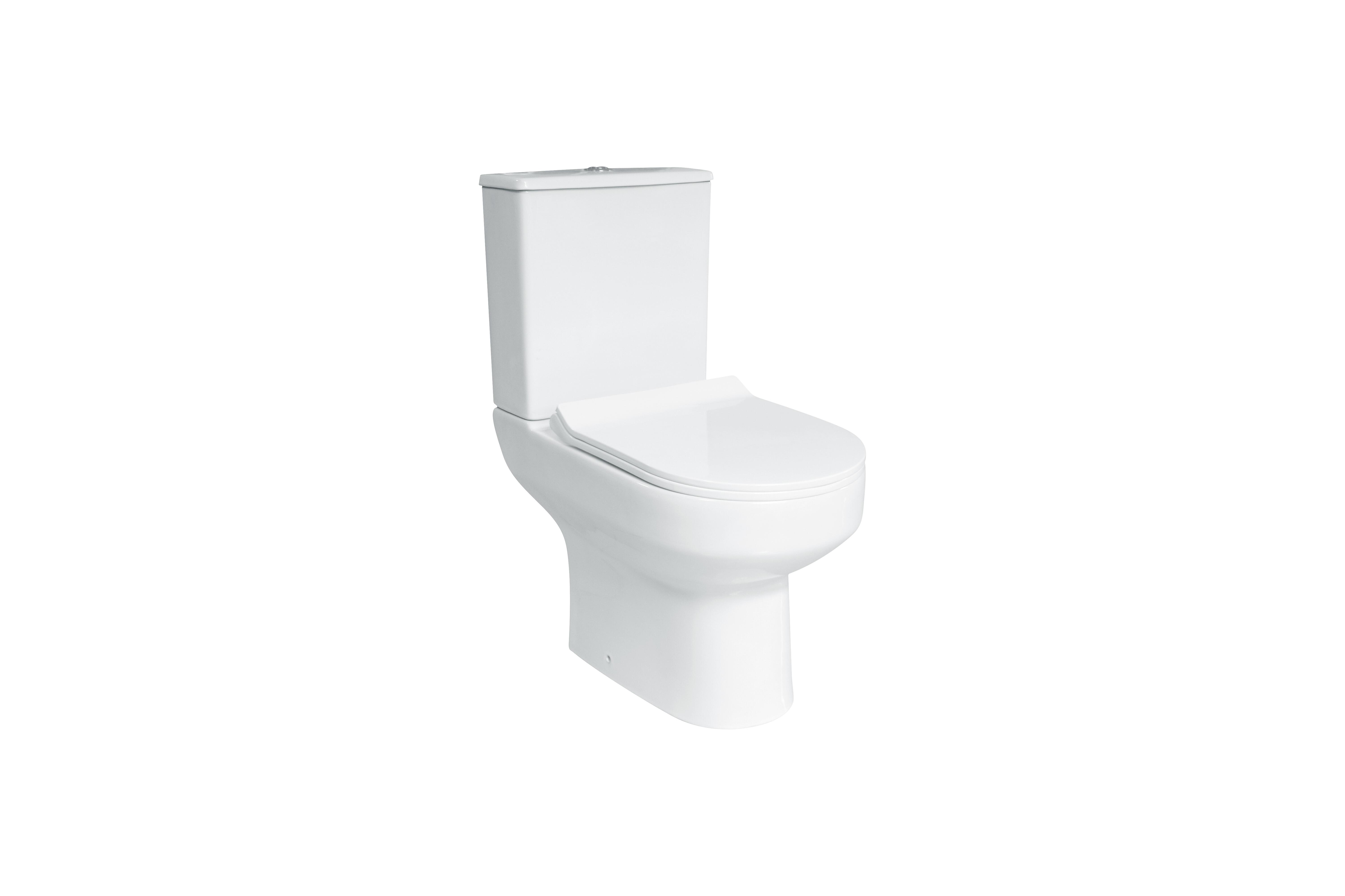 Scudo Spa white ceramic close coupled cistern with push button flush, 405mm height