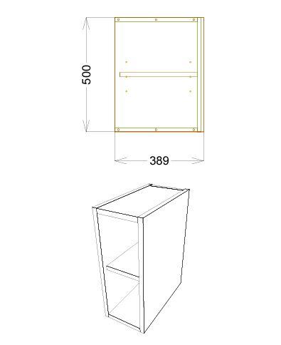 Scudo Alfie matt black wall hung side storage unit, 200mm width, 500mm height