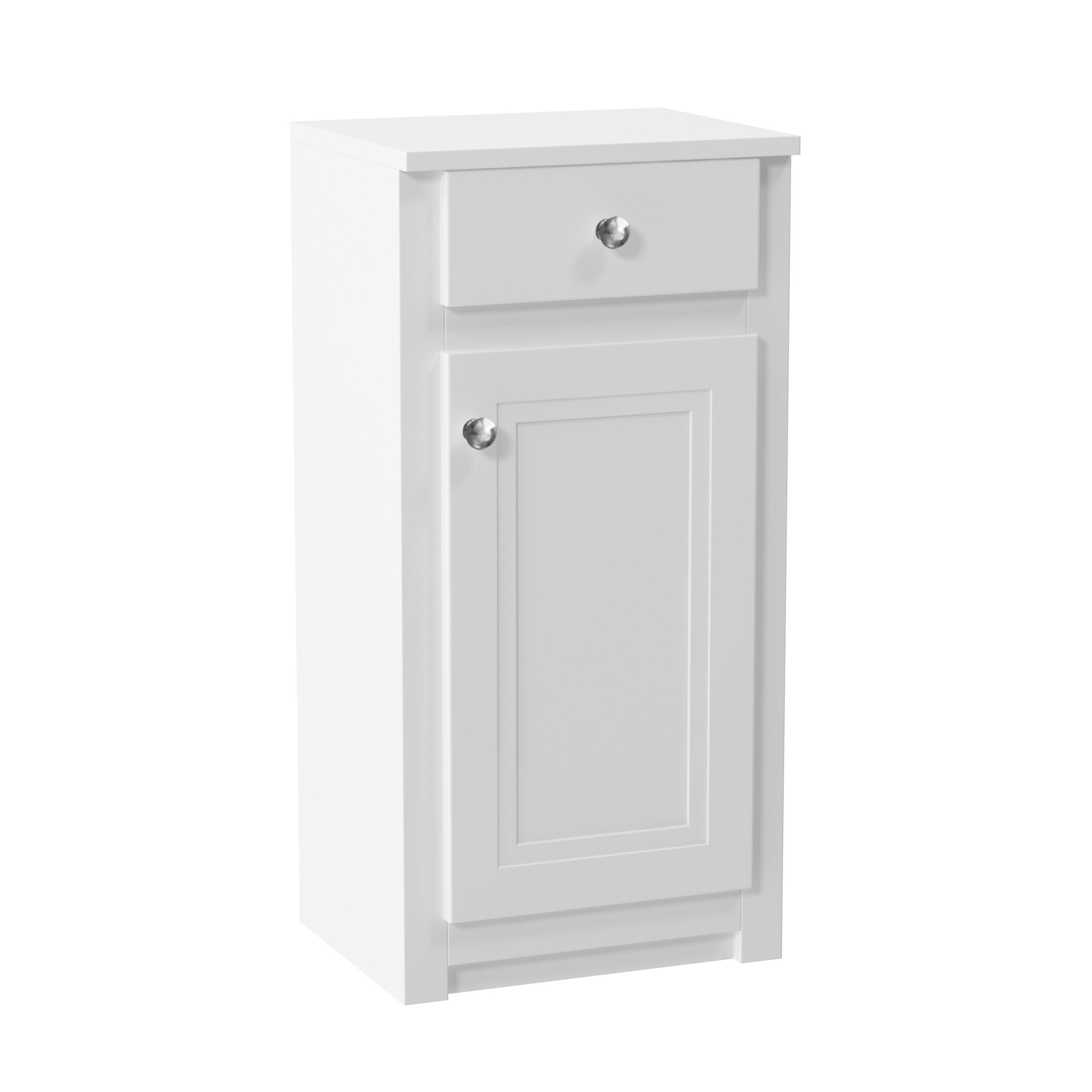 Scudo Classica 400mm wall mounted side cabinet with drawer in Chalk White