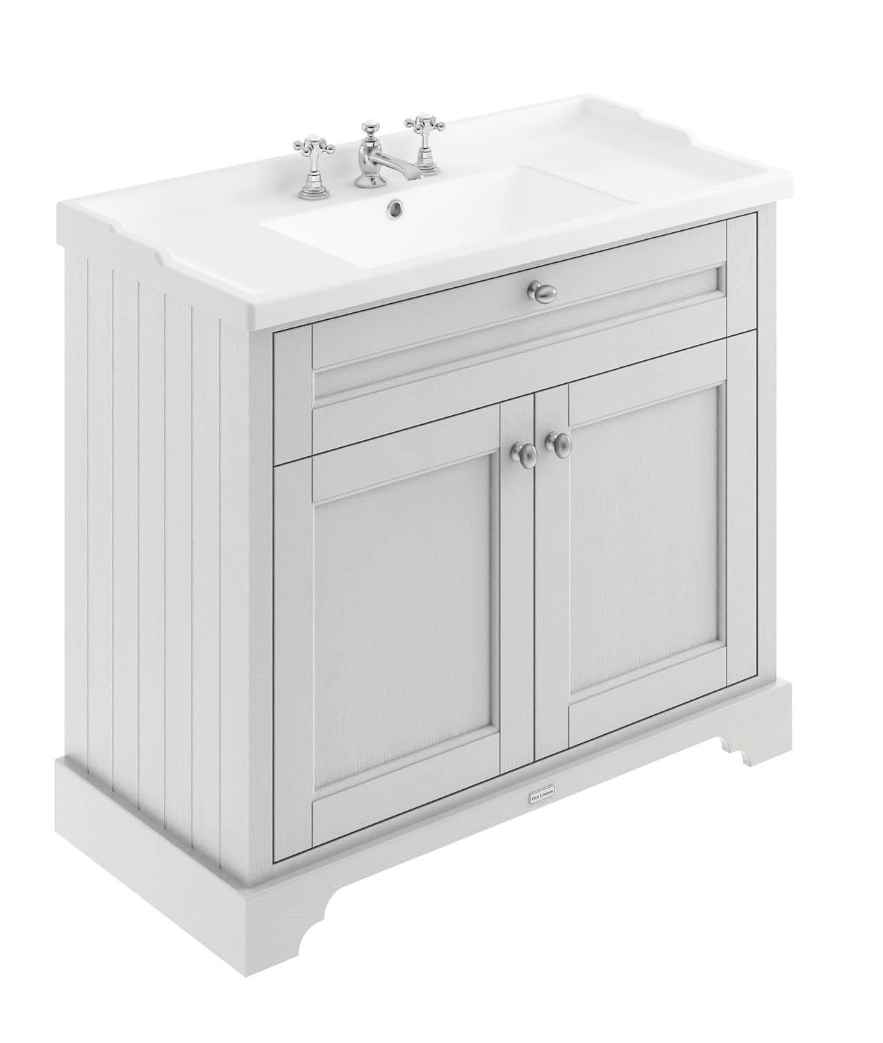 Hudson Reed Old London Traditional Timeless Sand 1000mm Vanity Unit & Basin  (3TH) Bathroom Furniture