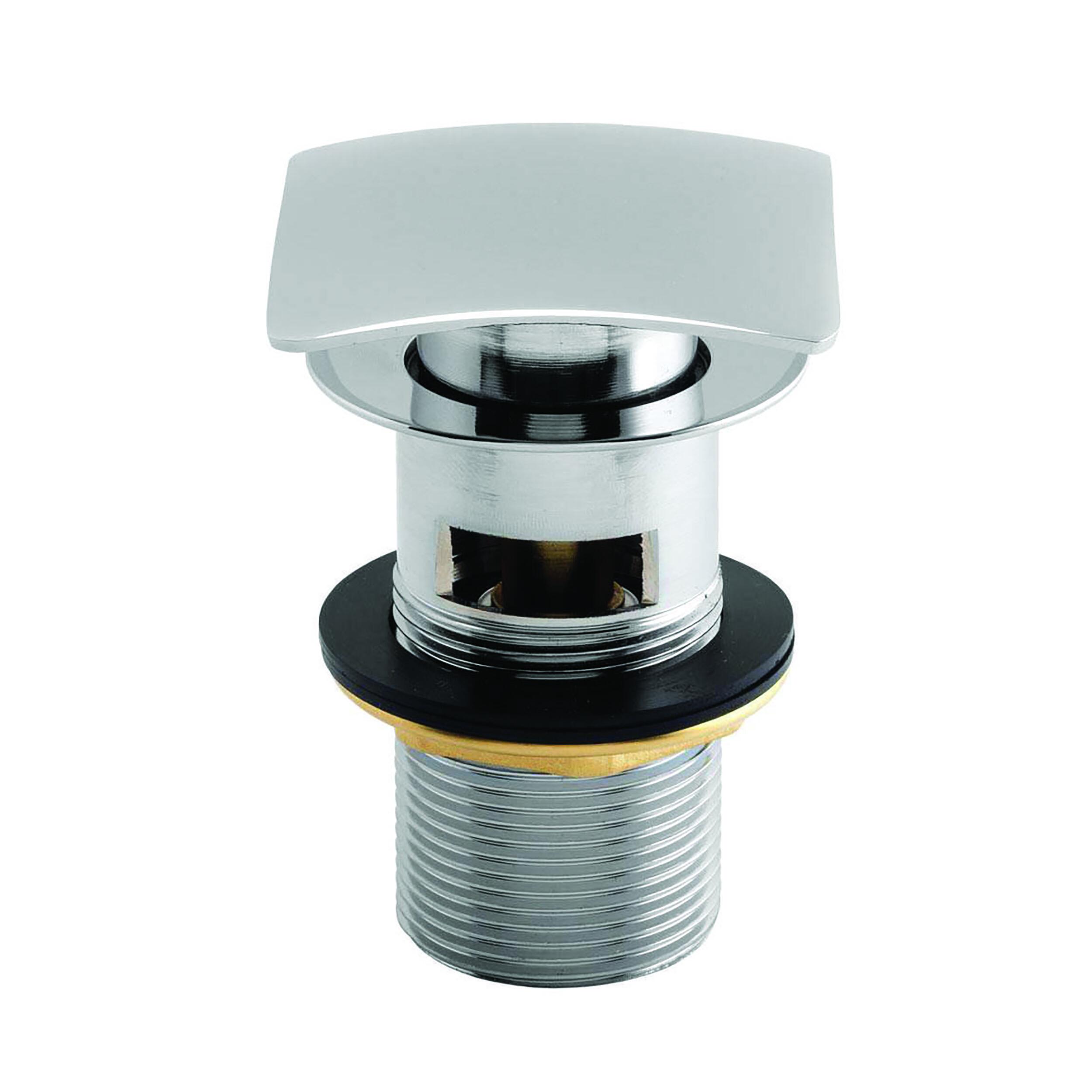 Scudo Square Dome Slotted Sprung Basin Waste, chrome finish