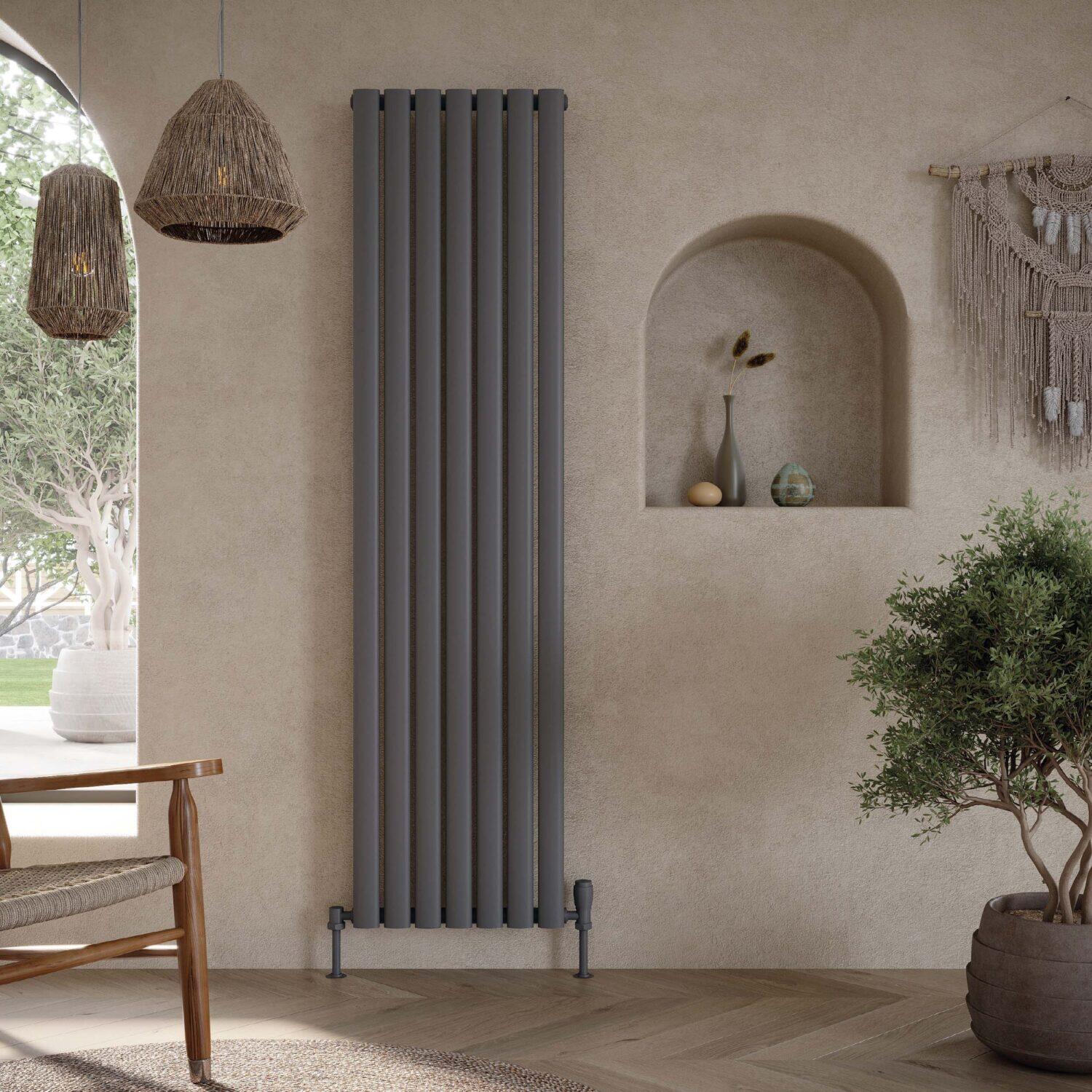 Scudo Apex towel rail holder in anthracite steel finish, wall-mounted design