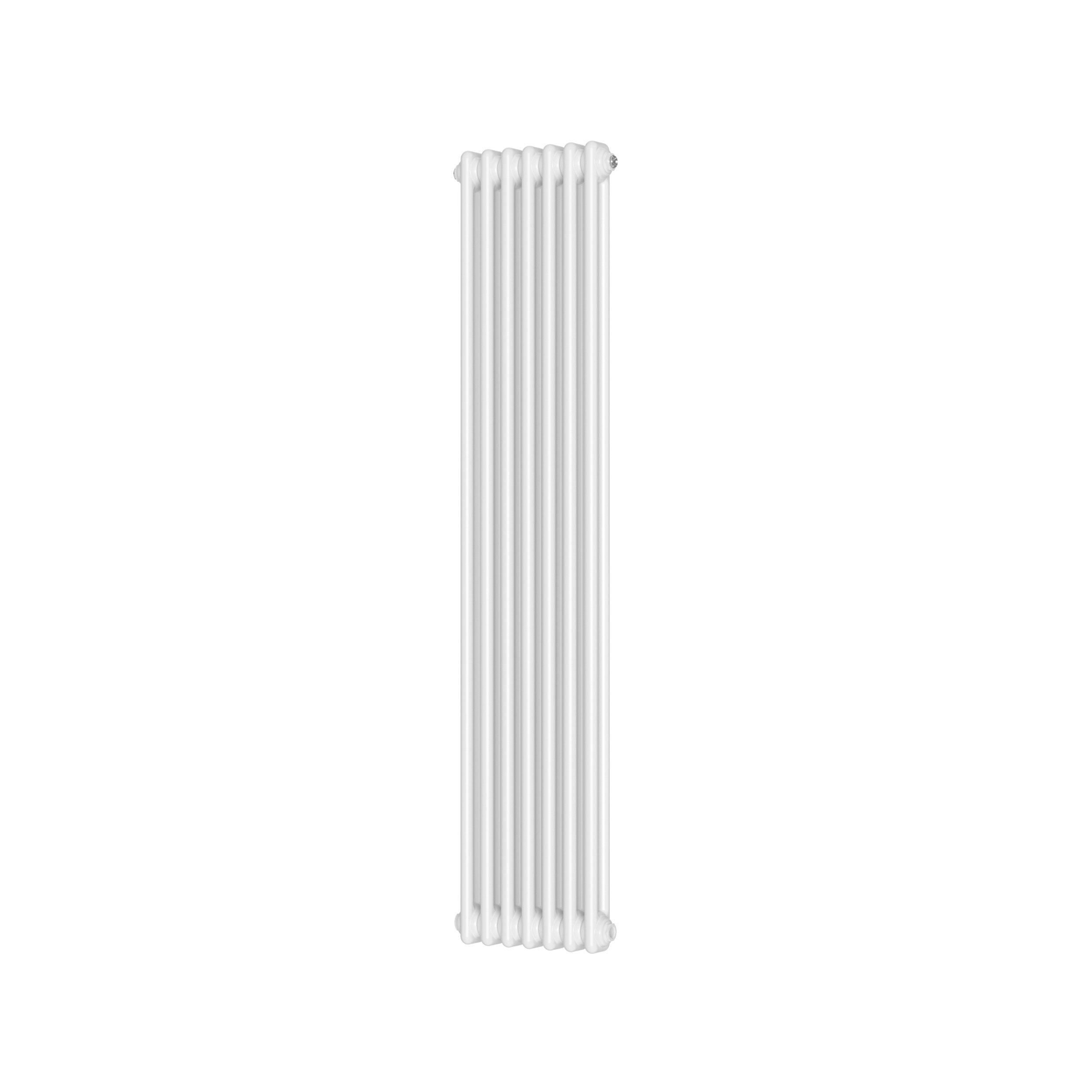 Scudo Column white vertical designer radiator, 2 column 7 sections, 1500mm x 335mm