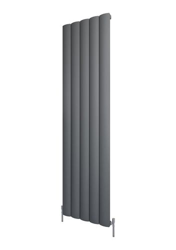 Scudo Korali vertical towel warmer in anthracite aluminum finish, 1800mm height, textured surface