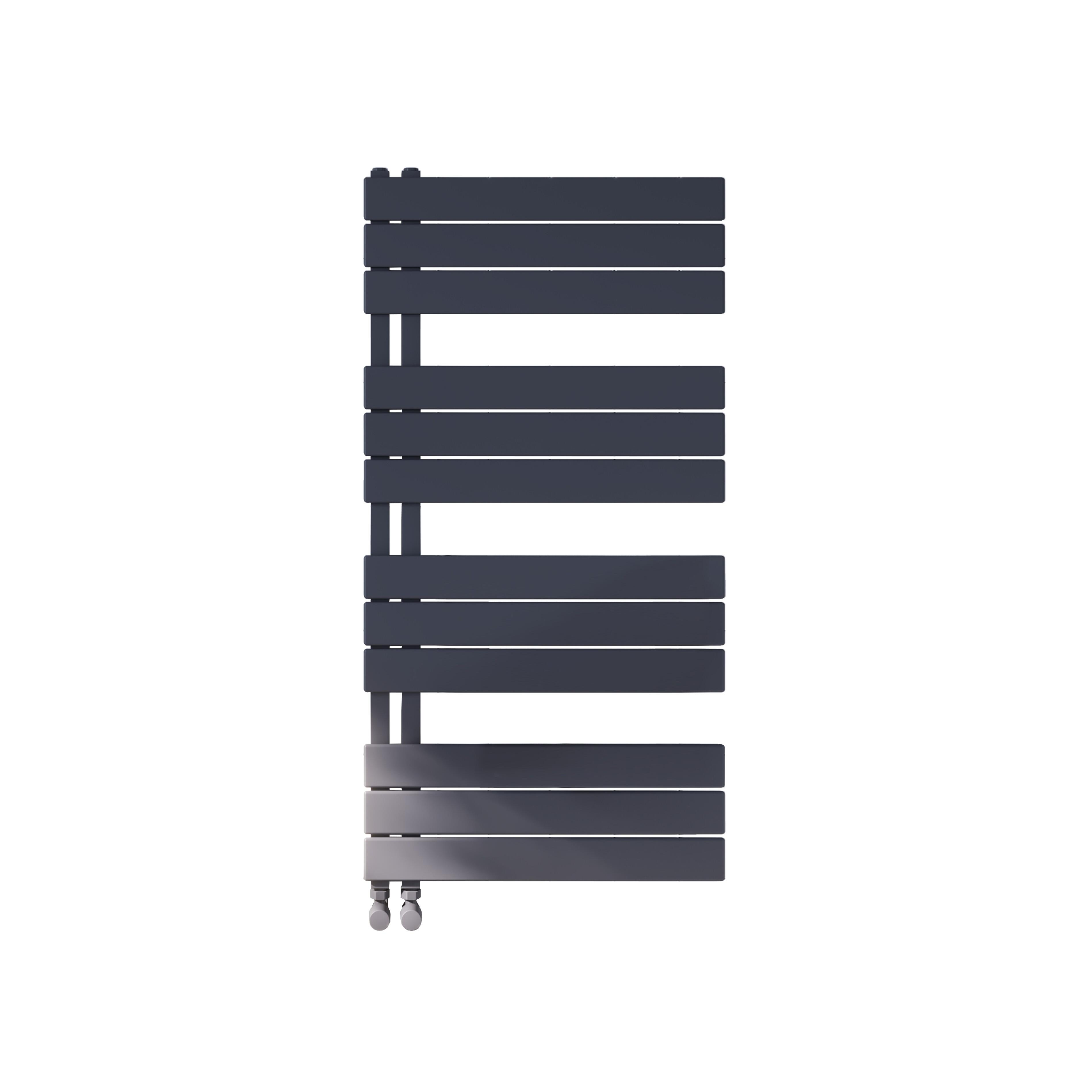 Scudo Thames anthracite designer towel radiator, 1150mm height by 600mm width, contemporary styling