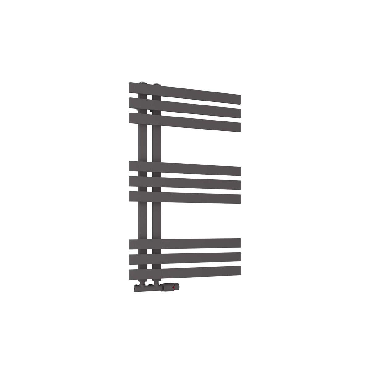 Scudo Elizabeth anthracite steel towel warmer, 800mm height, contemporary ladder design
