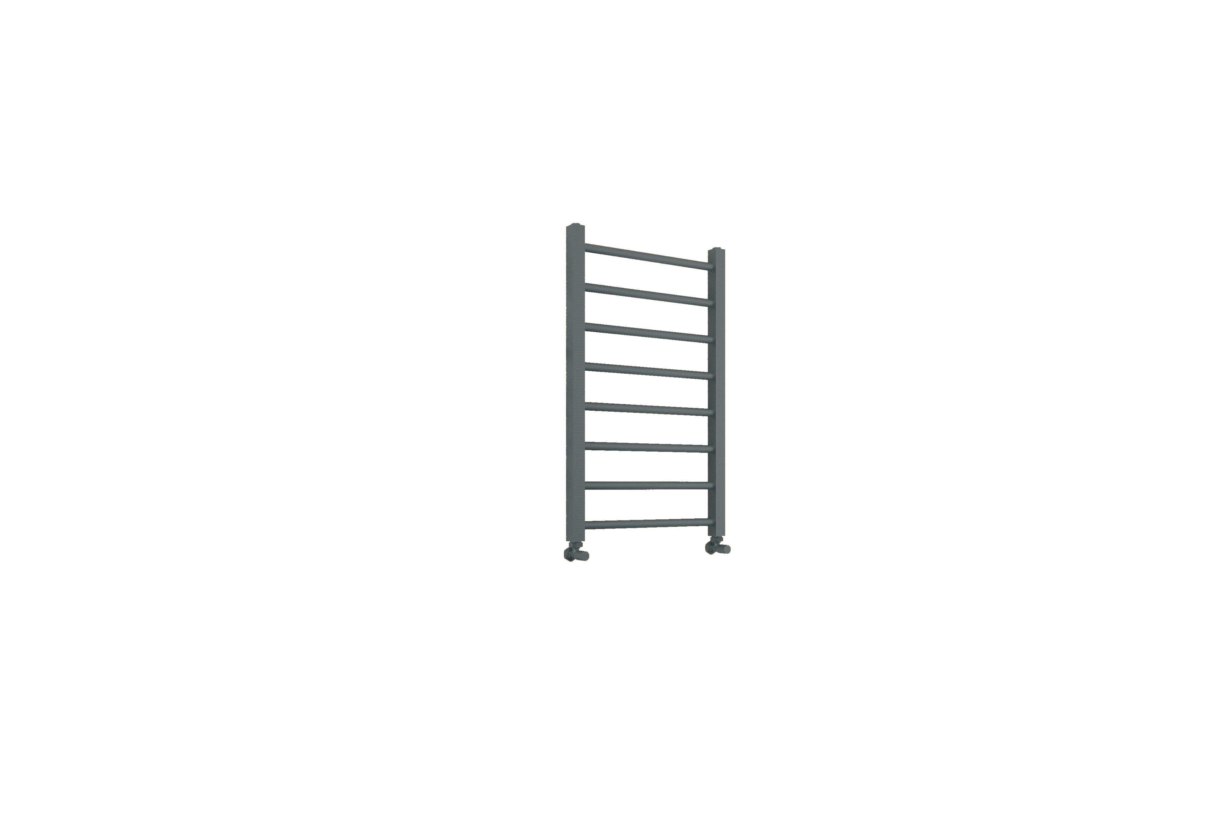 Scudo Vibe brushed brass steel towel rail, 800mm height, 500mm width