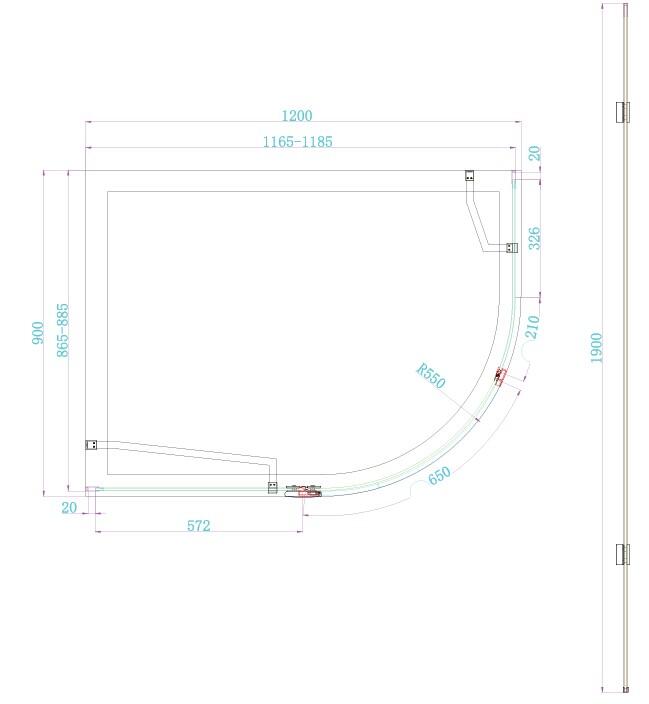 Scudo Dawn Athena 1200x900mm chrome hinged offset quadrant shower enclosure with clear 6mm glass.