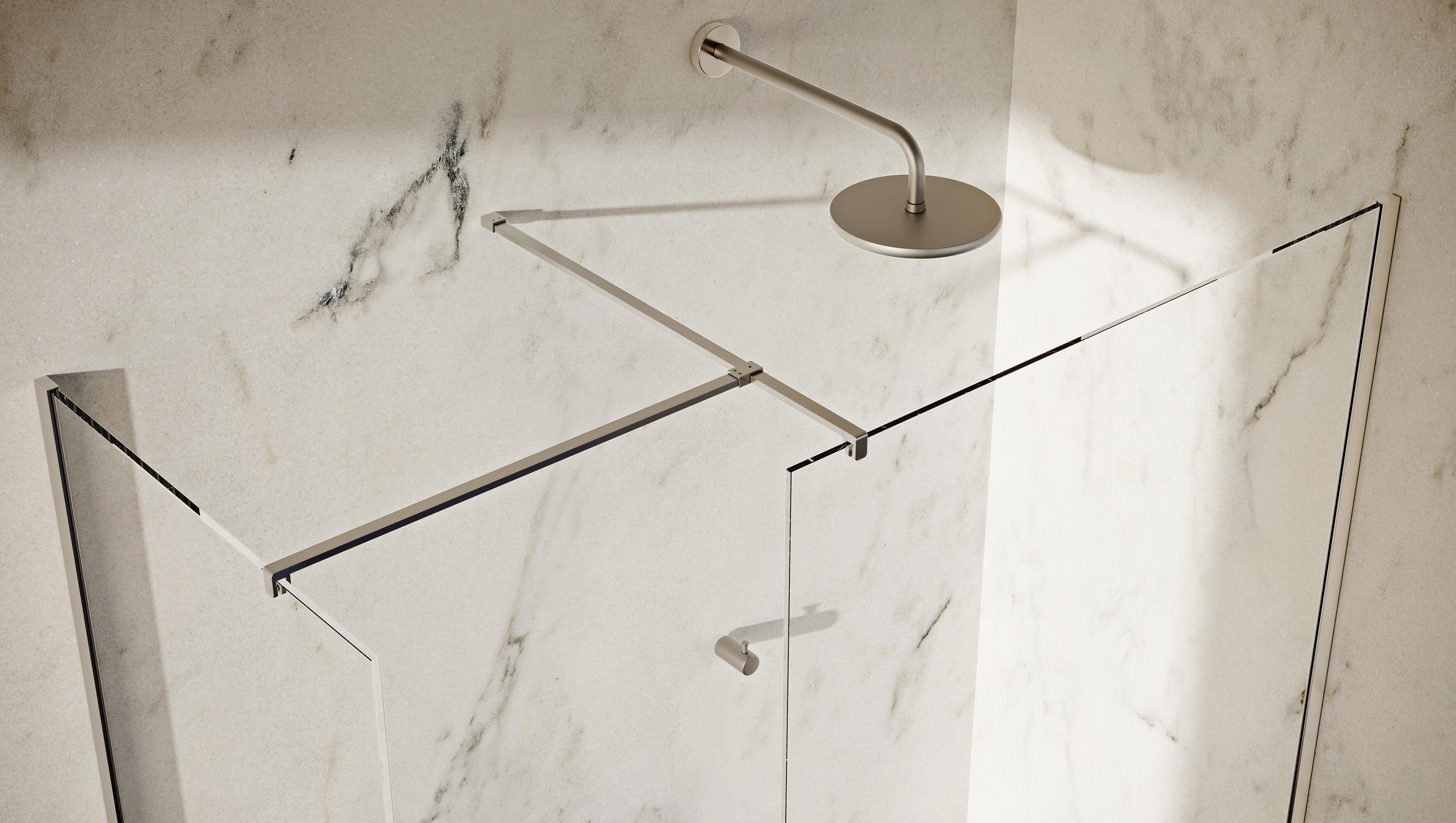 Scudo T bracket for shower stabilising bars, chrome finish