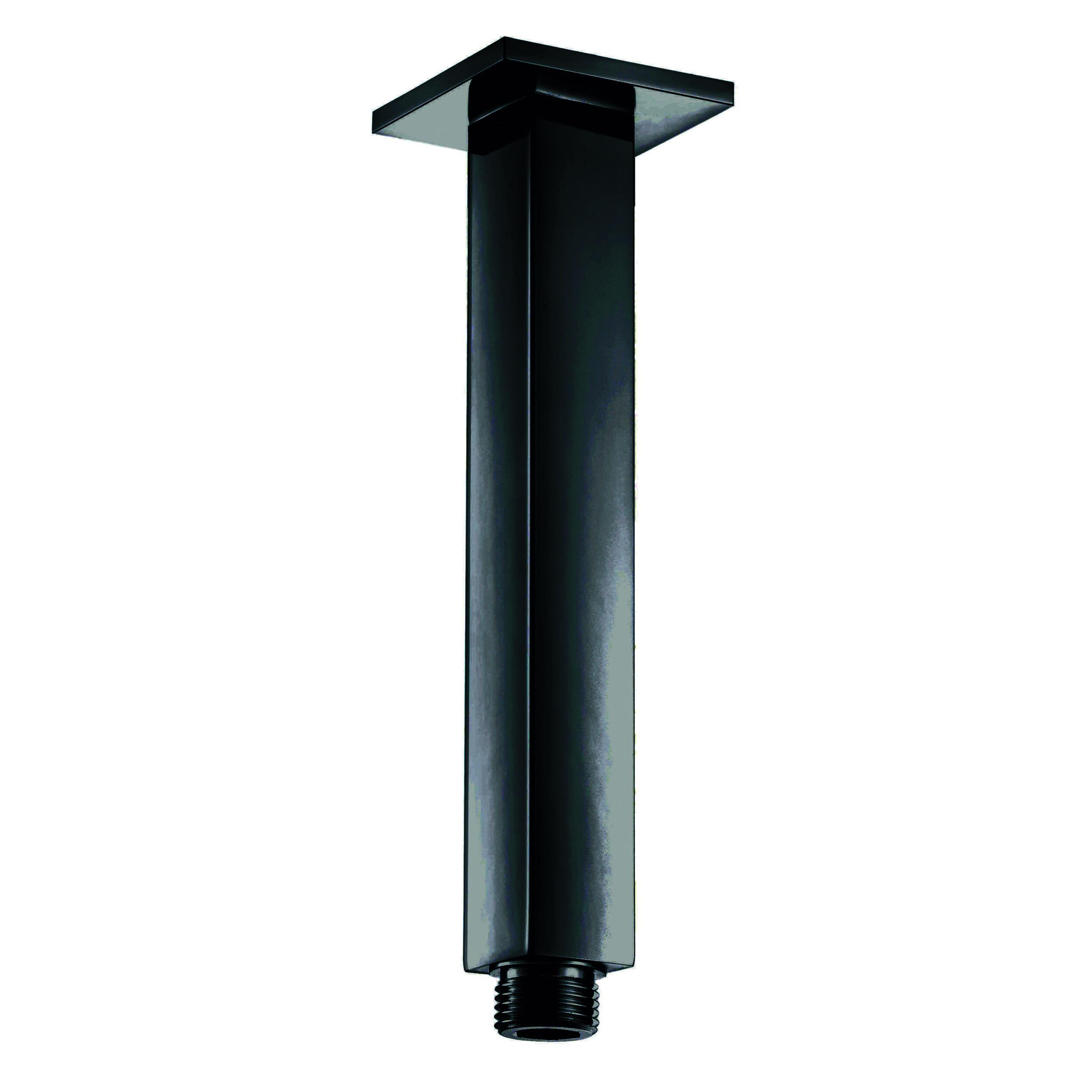 Scudo Mono square black steel shower ceiling arm