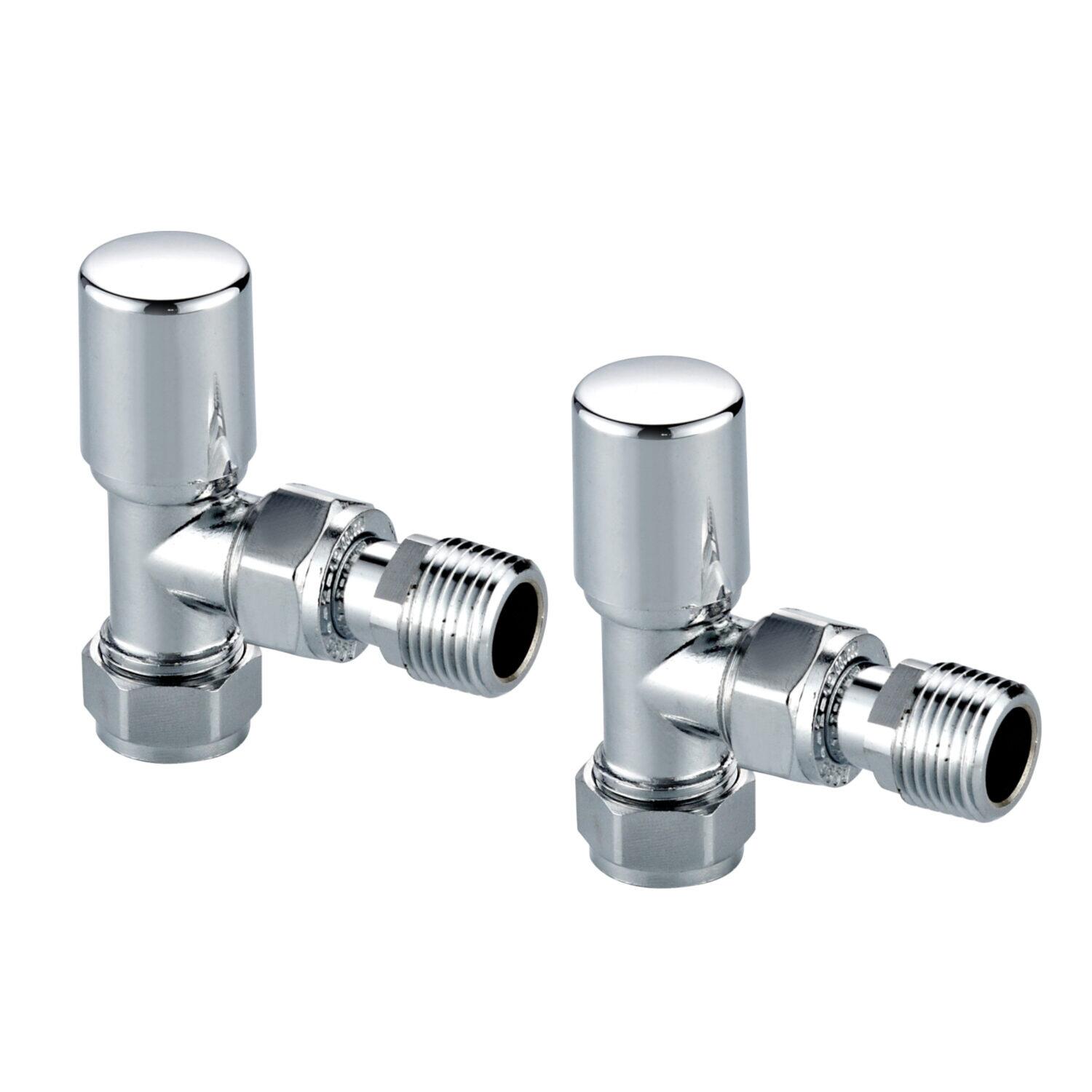 Scudo Anthracite angled radiator valve 15mm, brass construction, supplied as a pair