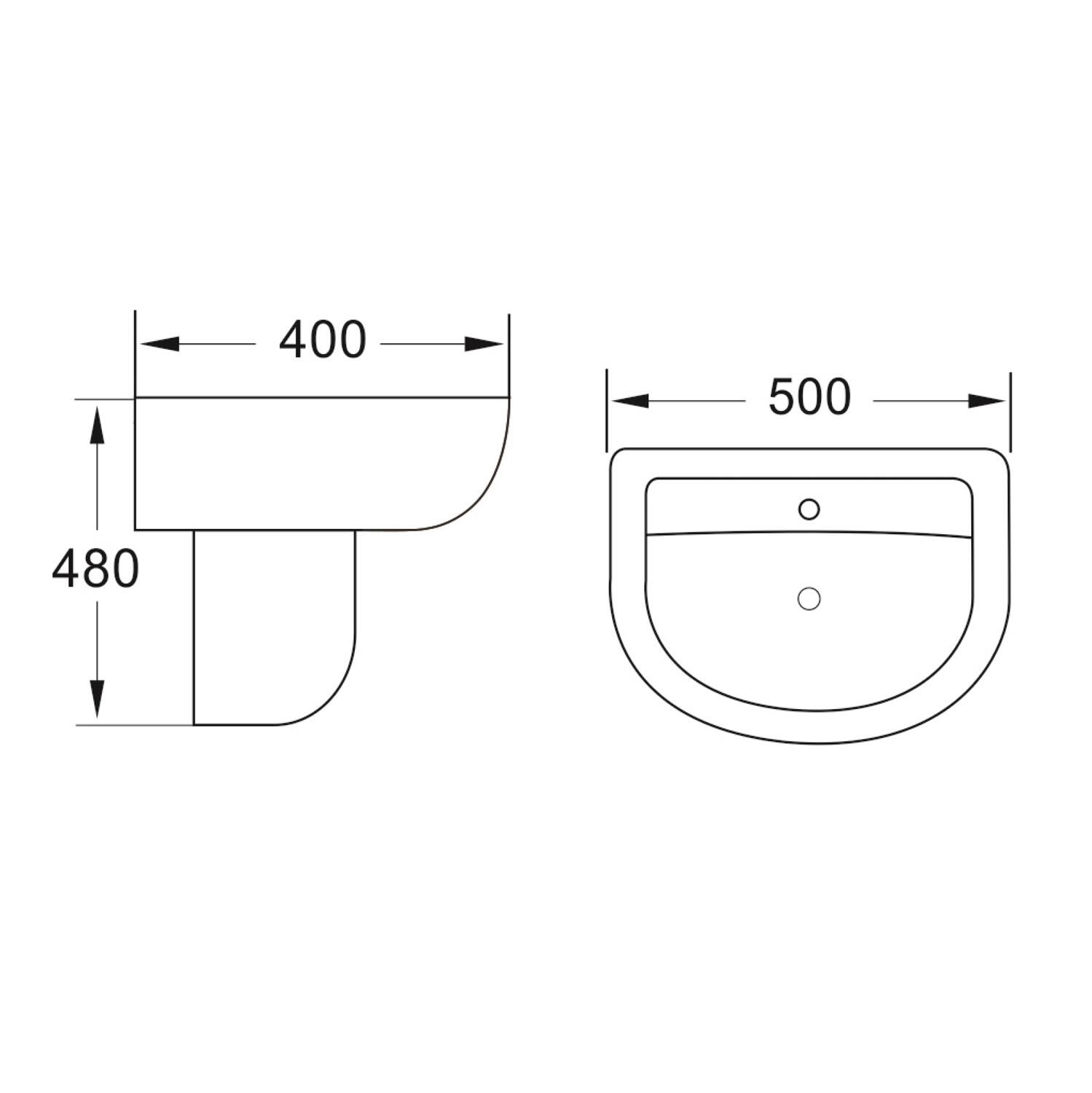 Scudo Deia white ceramic semi pedestal