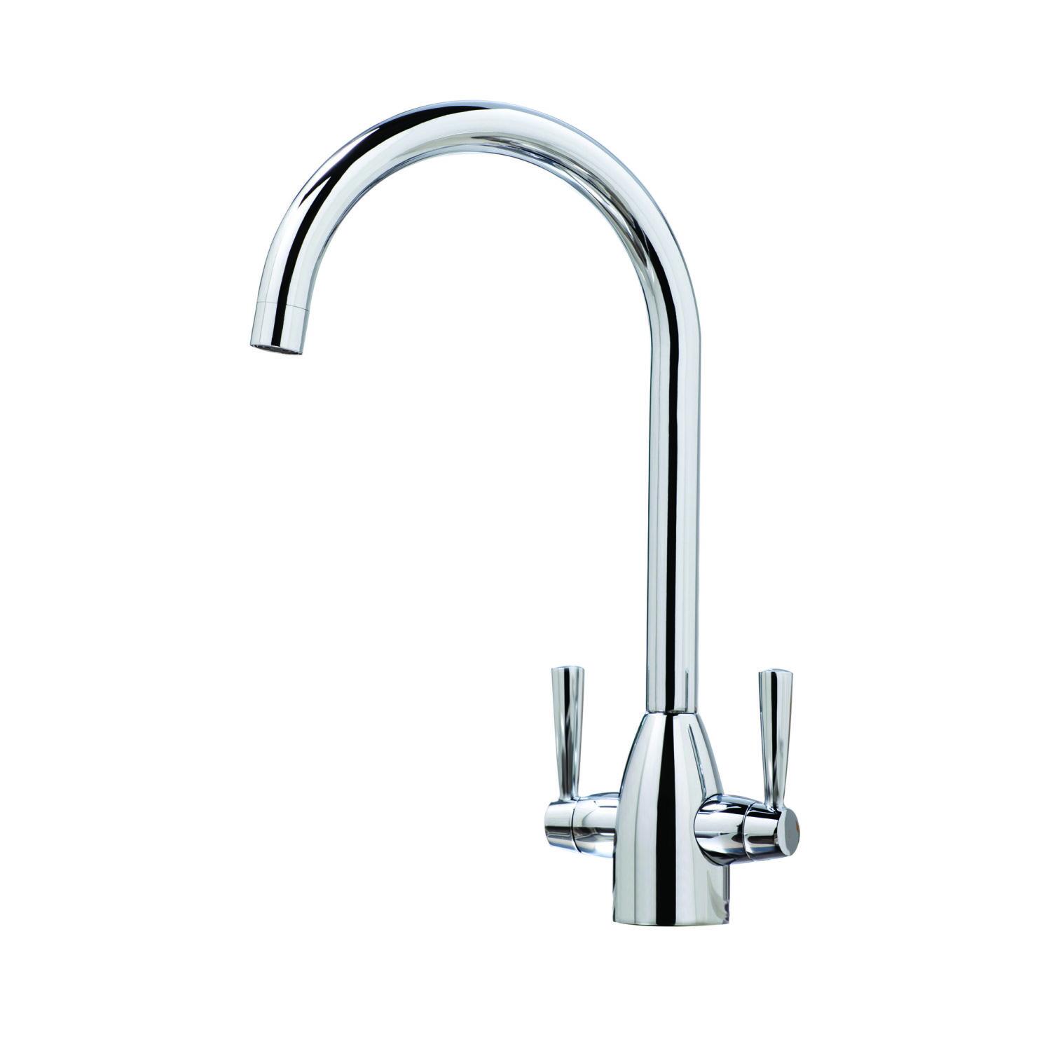 Scudo Marlo 1 Tap Hole Kitchen Tap in Chrome with lever handle and swivel spout