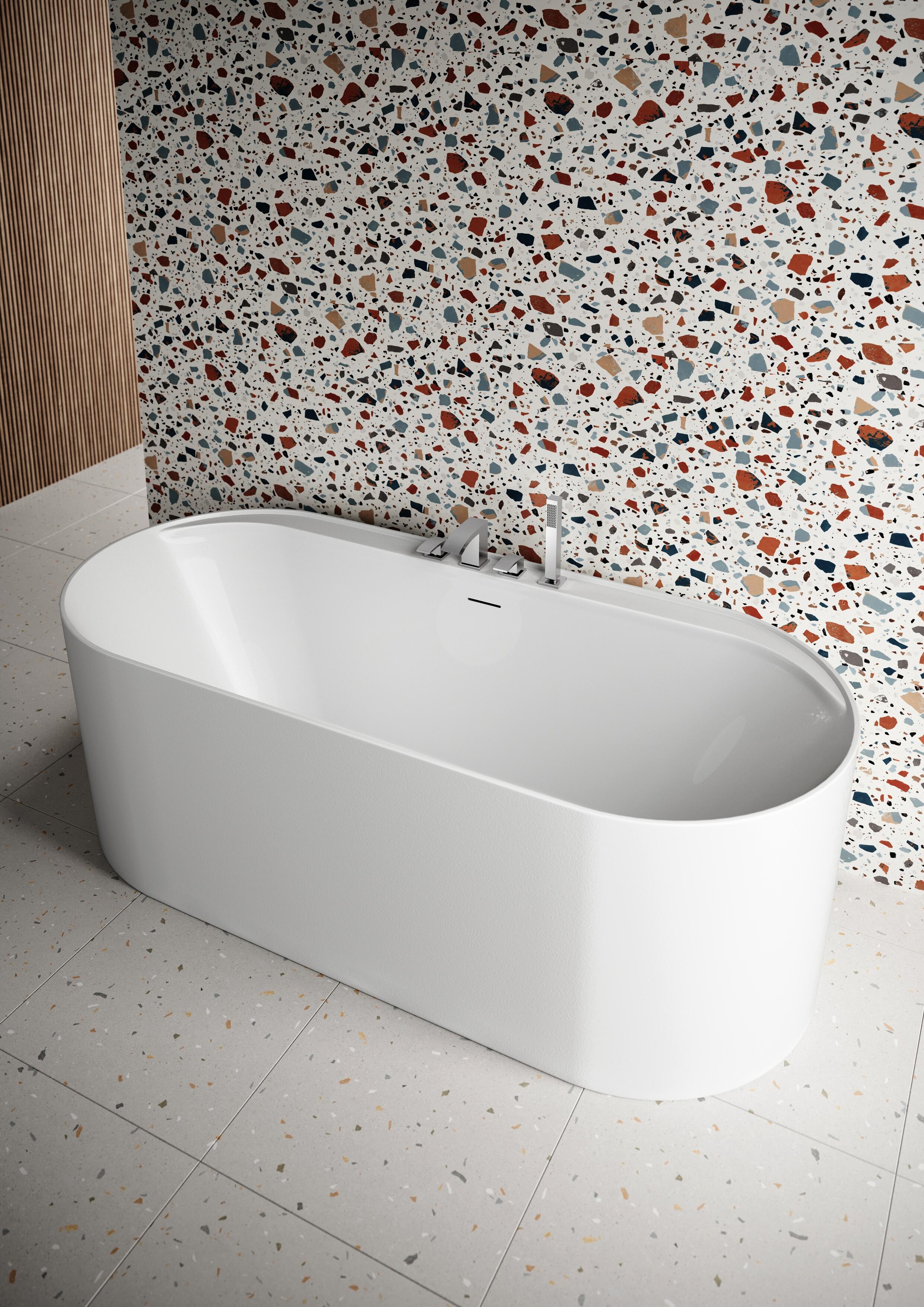 Scudo Tutto Gloss White Acrylic Freestanding Oval Bath 1700mm x 750mm