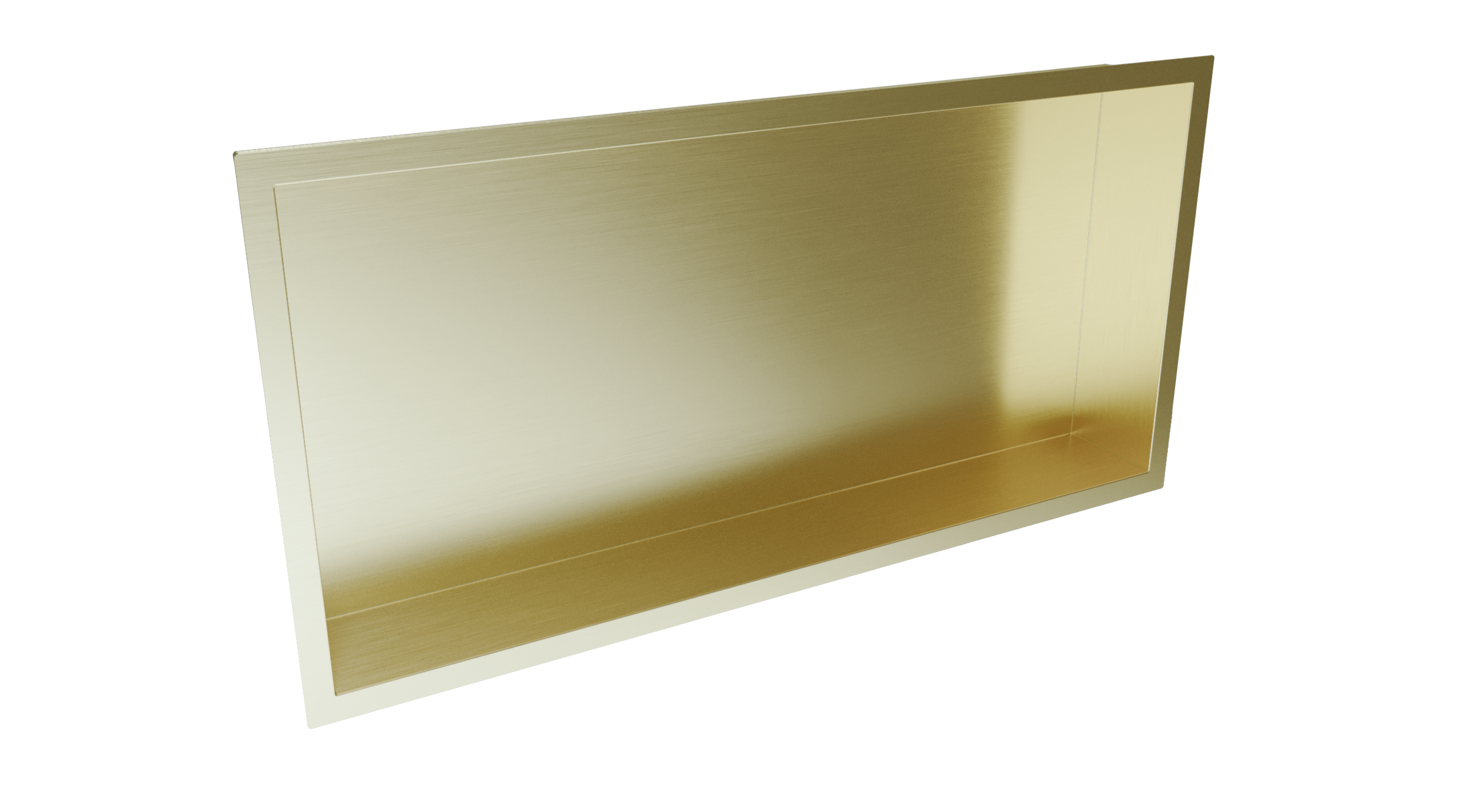Scudo Inset Shower Niche 600x300mm, brushed brass finish, 304 stainless steel