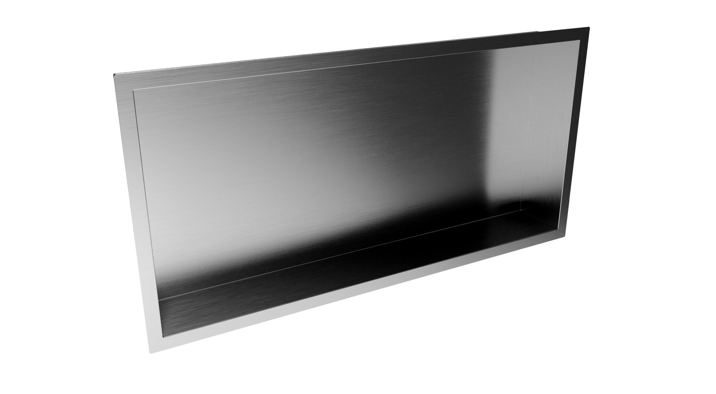 Scudo Colour Inset Shower Niche, 600x300mm, Gun Metal 304 Stainless Steel