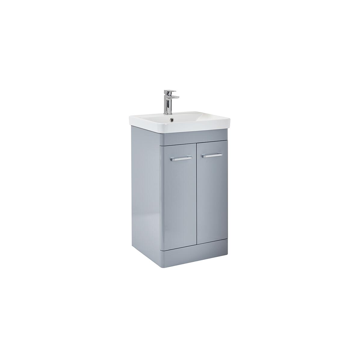 Scudo Rossini 460mm floorstanding vanity unit in Pebble Grey painted MDF