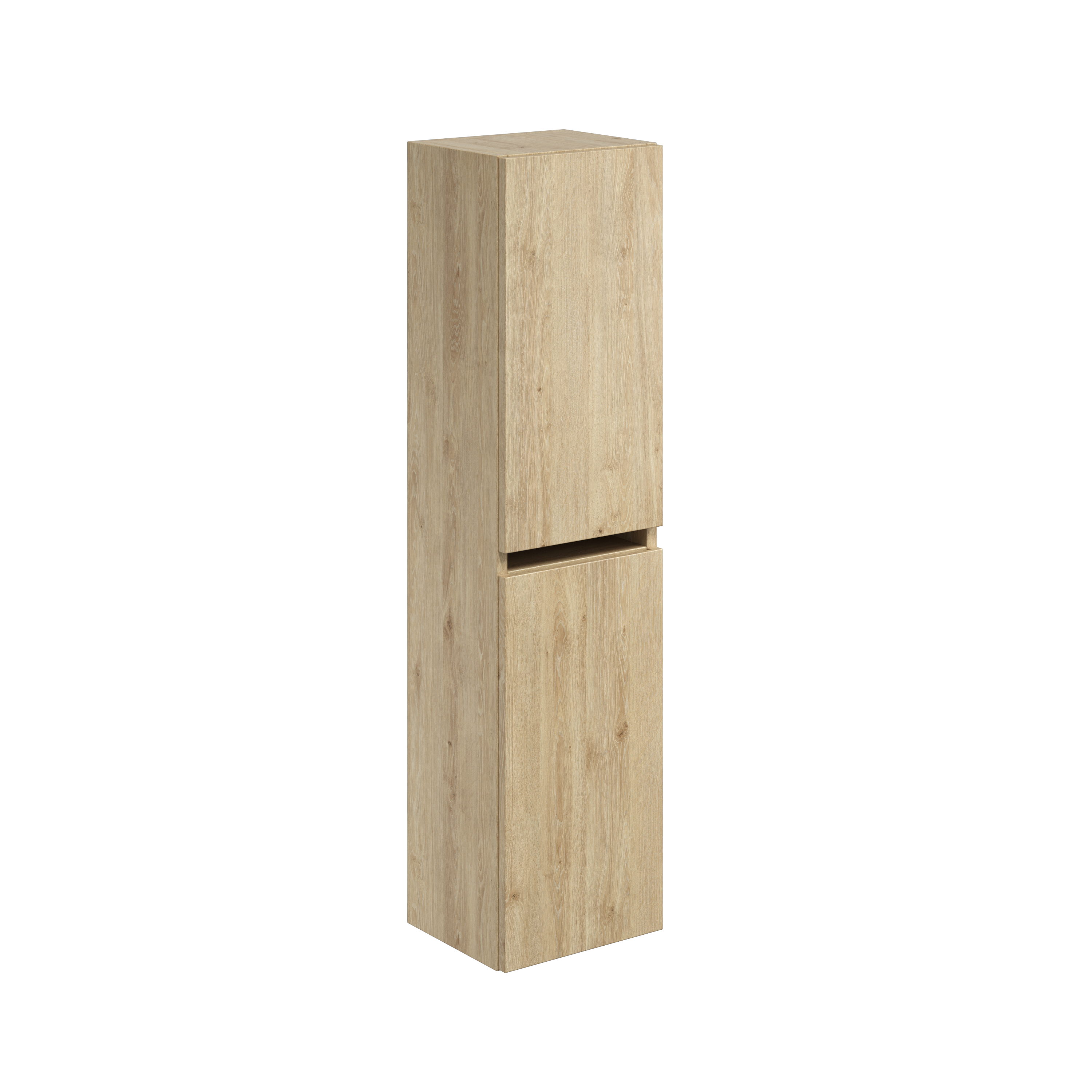 Scudo Aubrey floorstanding tall boy unit, Davos Oak finish, 300mm wide, 1200mm high