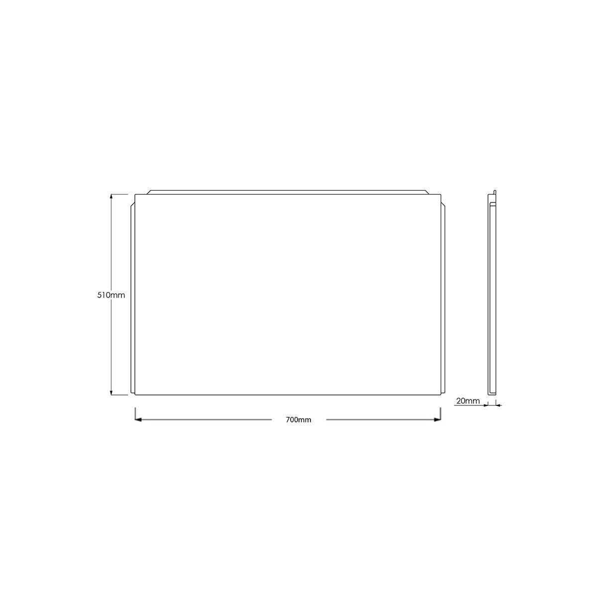 Scudo Water Proof White PVC end bath panel, 700mm width, adjustable height 480-550mm