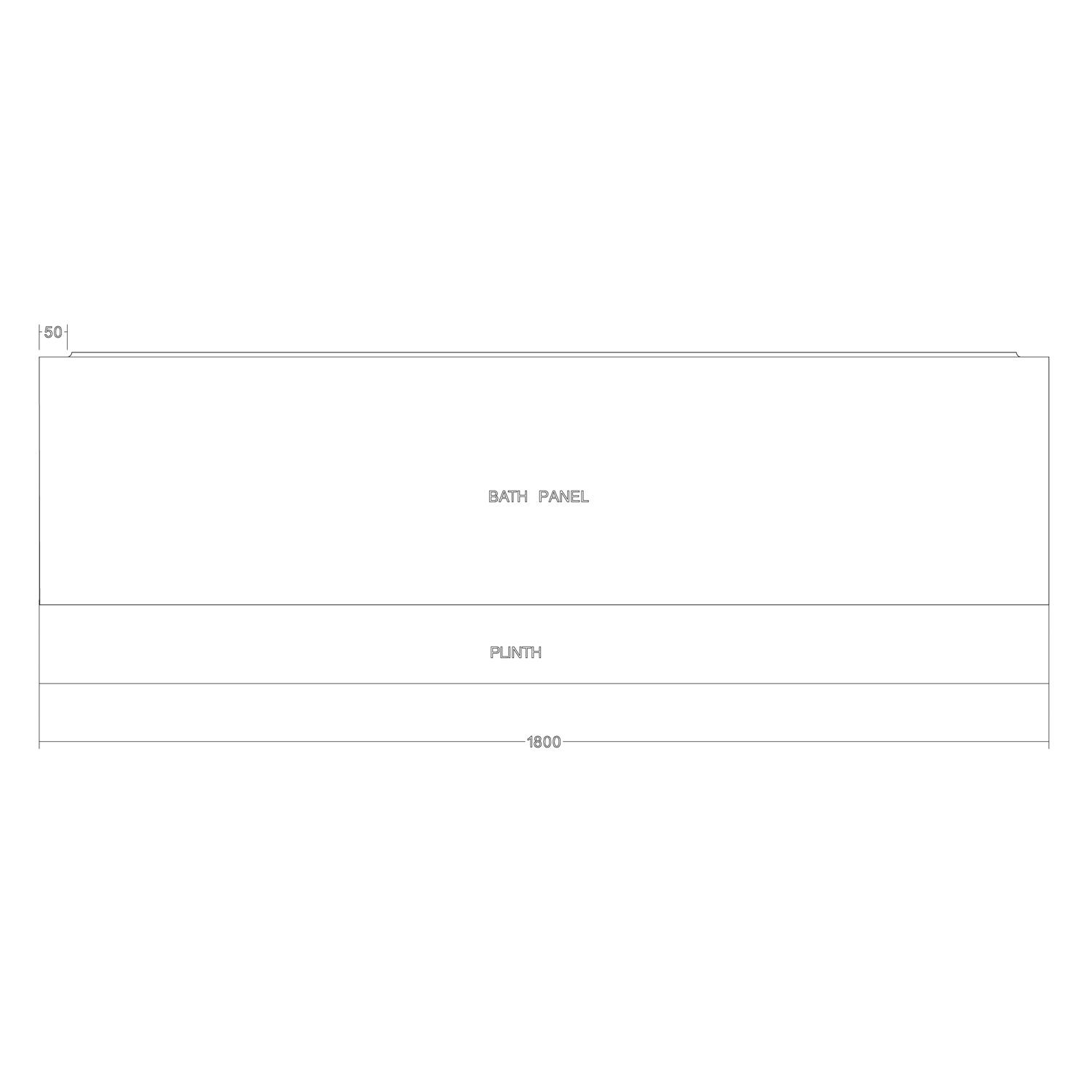 Scudo 1800mm vinyl wrap MDF bath panel, matt grey finish, adjustable height