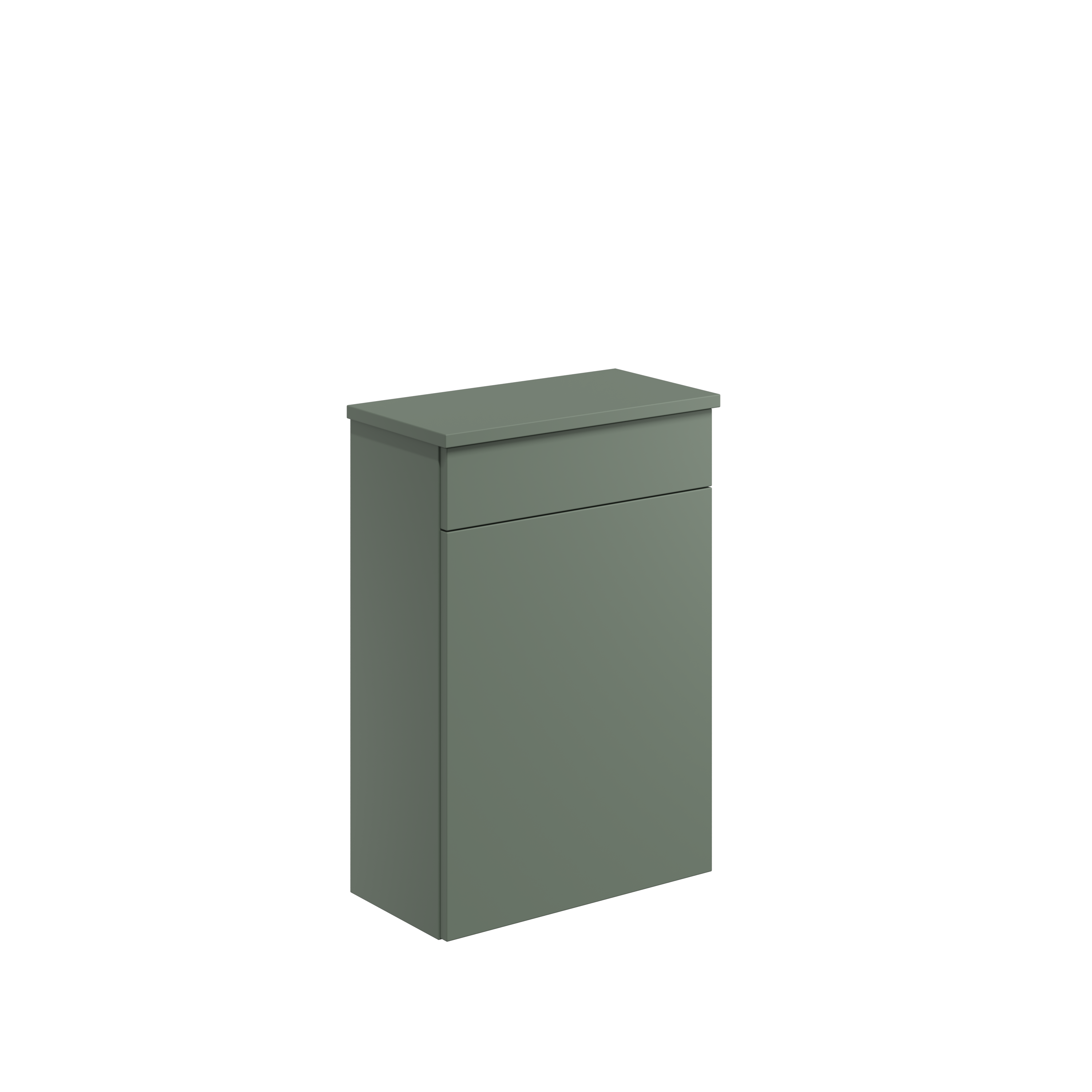 Scudo Aubrey 505mm floorstanding WC unit in Reed Green, contemporary Partical Board design
