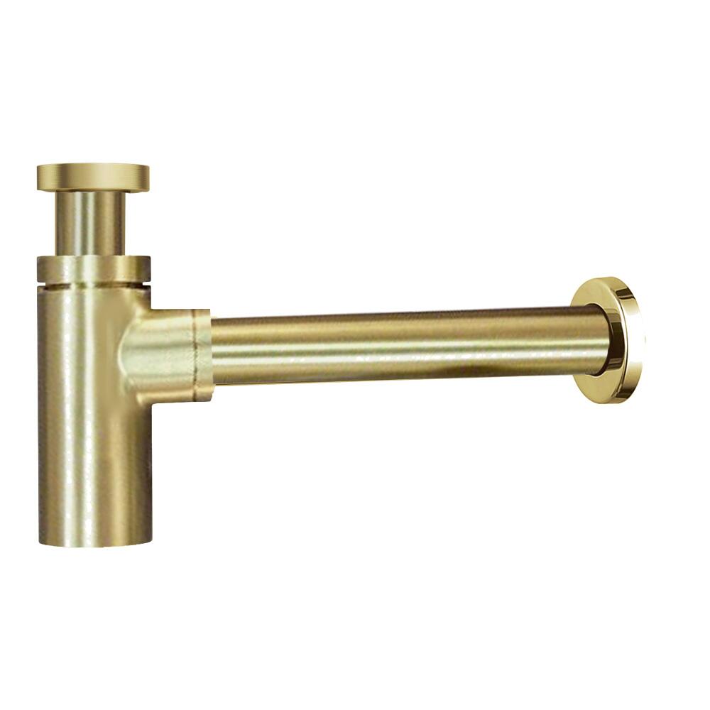 Scudo Harrogate round bottle trap, aged brass finish, stainless steel