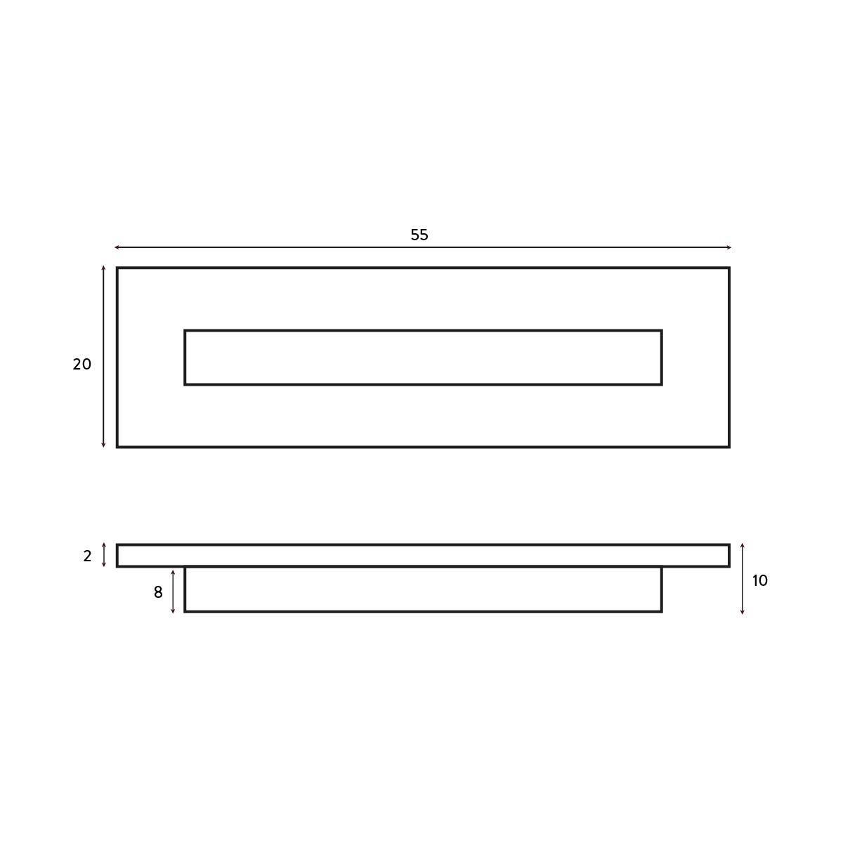 Scudo Rectangle Overflow Insert, black brass finish