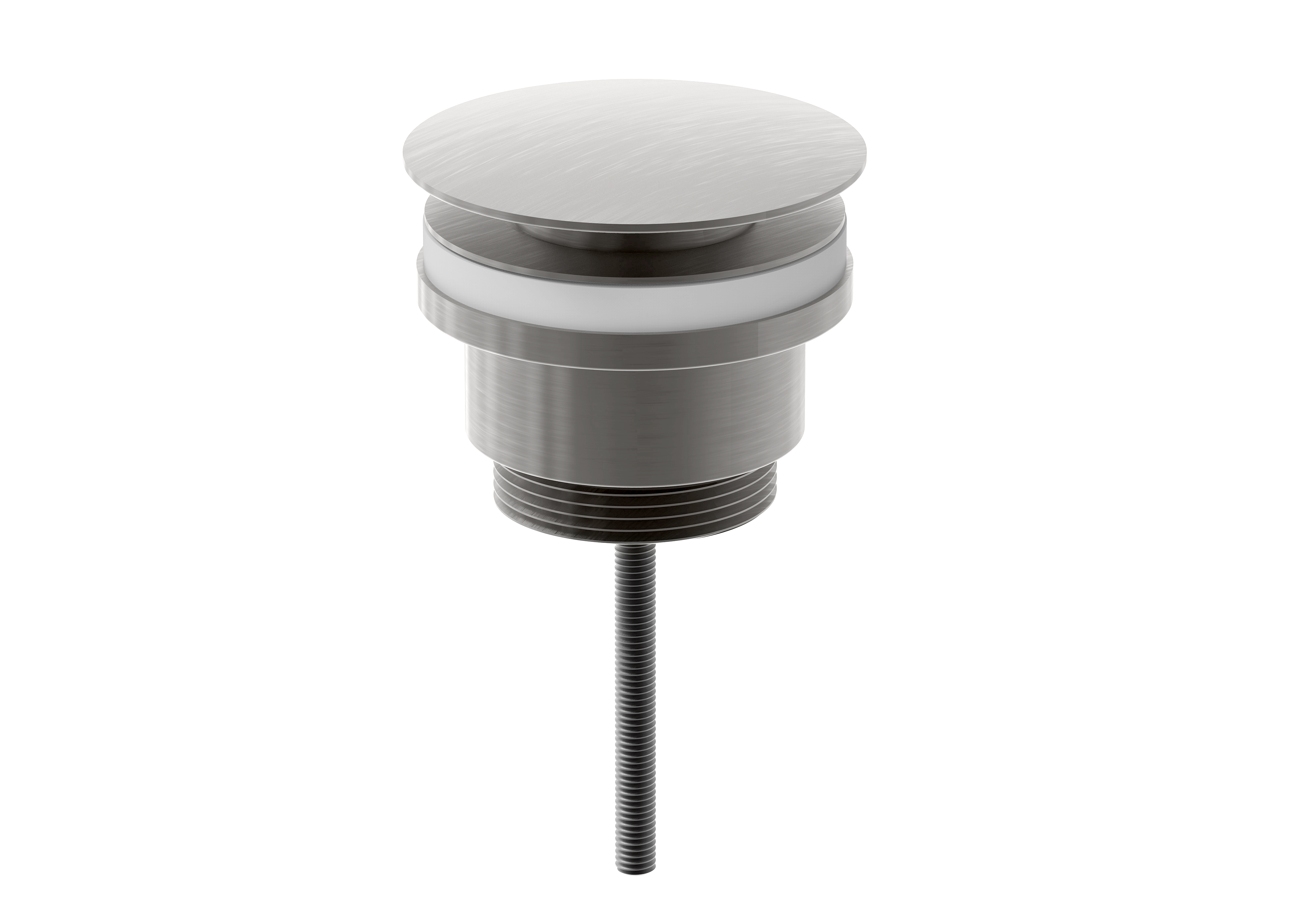 Scudo Universal Basin Waste in brushed nickel stainless steel, 68mm width