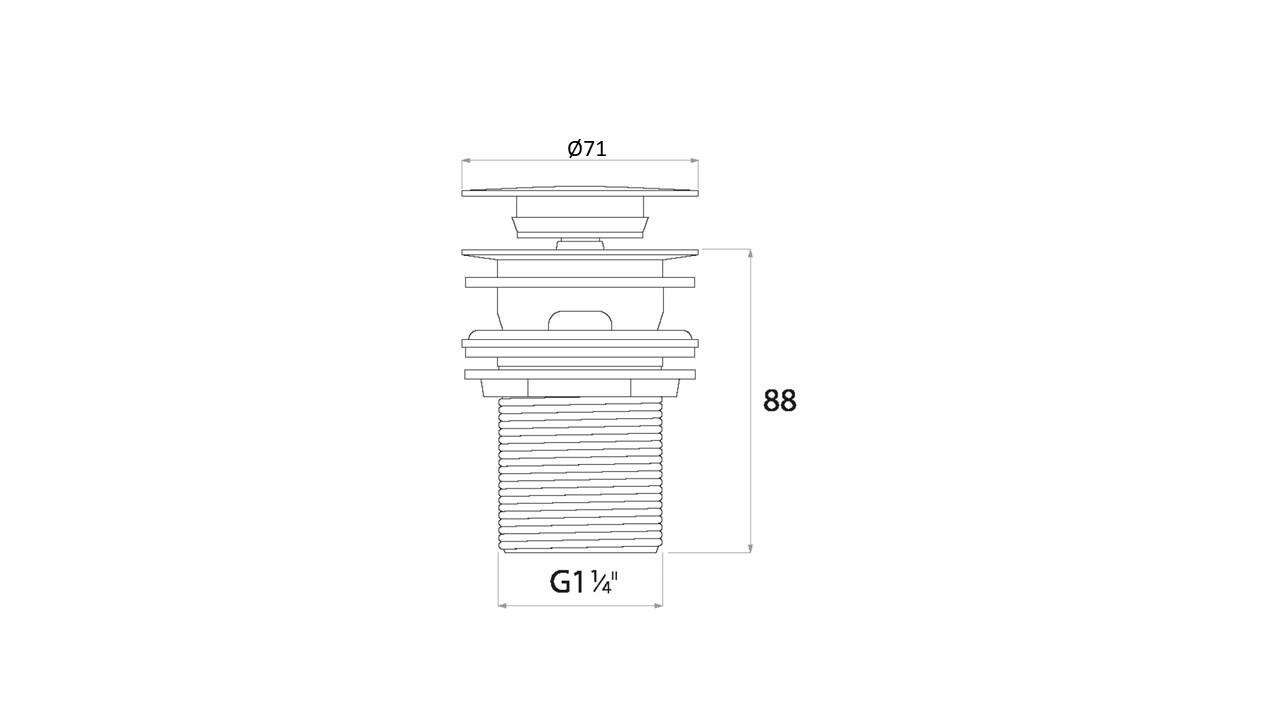Scudo Round Dome Unslotted Sprung Basin Waste in polished chrome