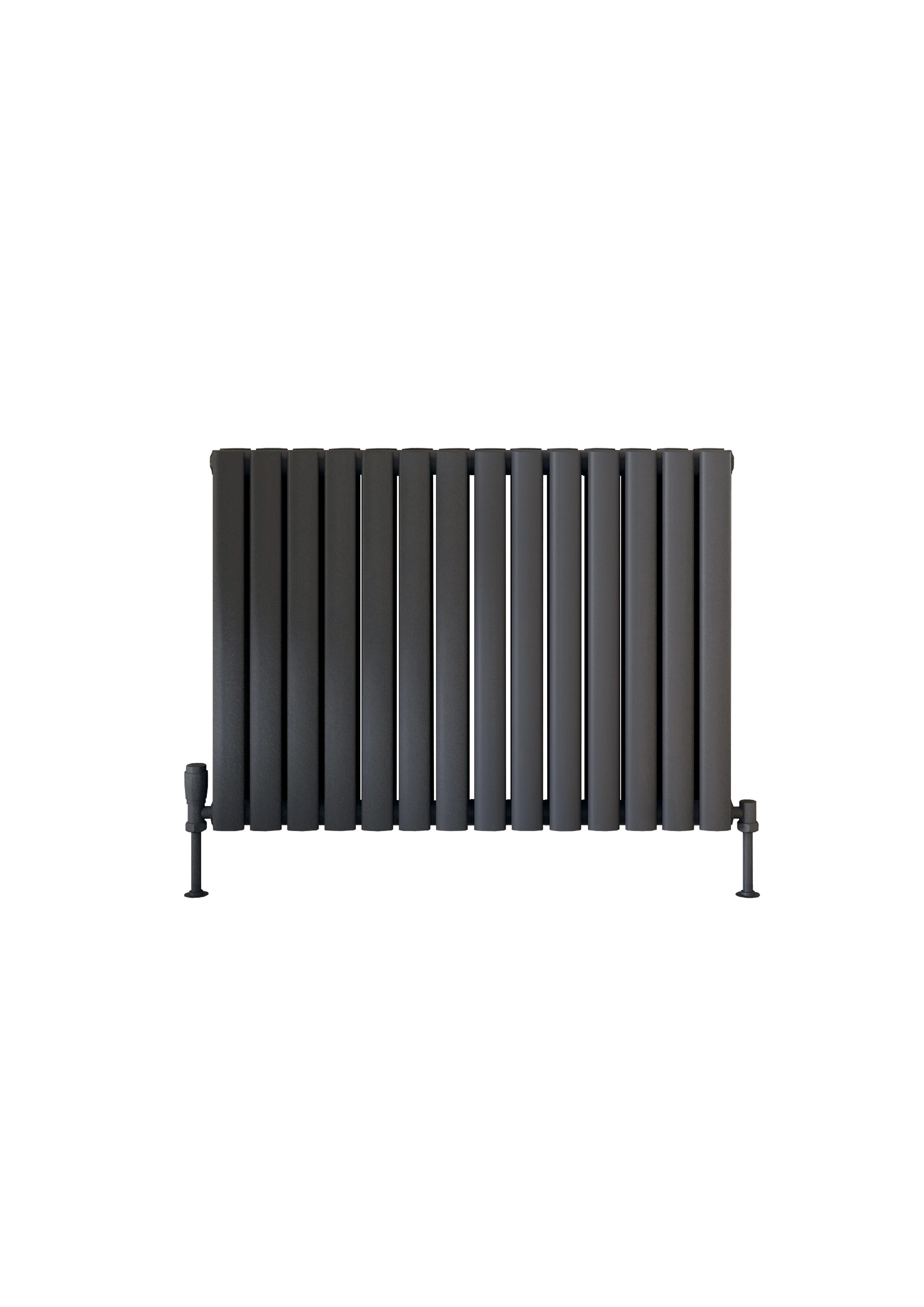 Scudo Apex designer radiator in anthracite finish, double panel steel construction, 600mm x 826mm
