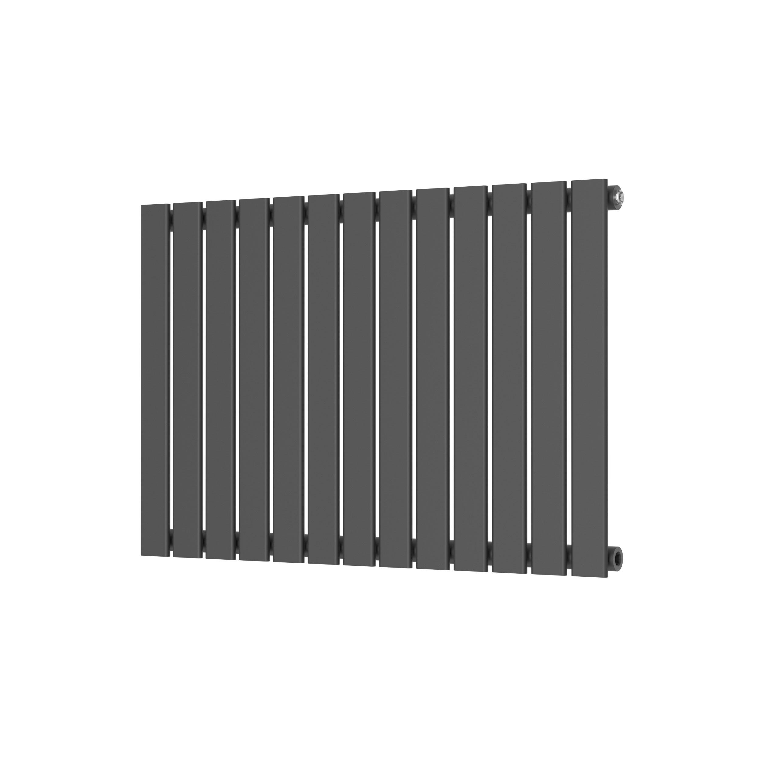 Scudo Bravo anthracite designer radiator, single panel, 600mm high by 886mm wide