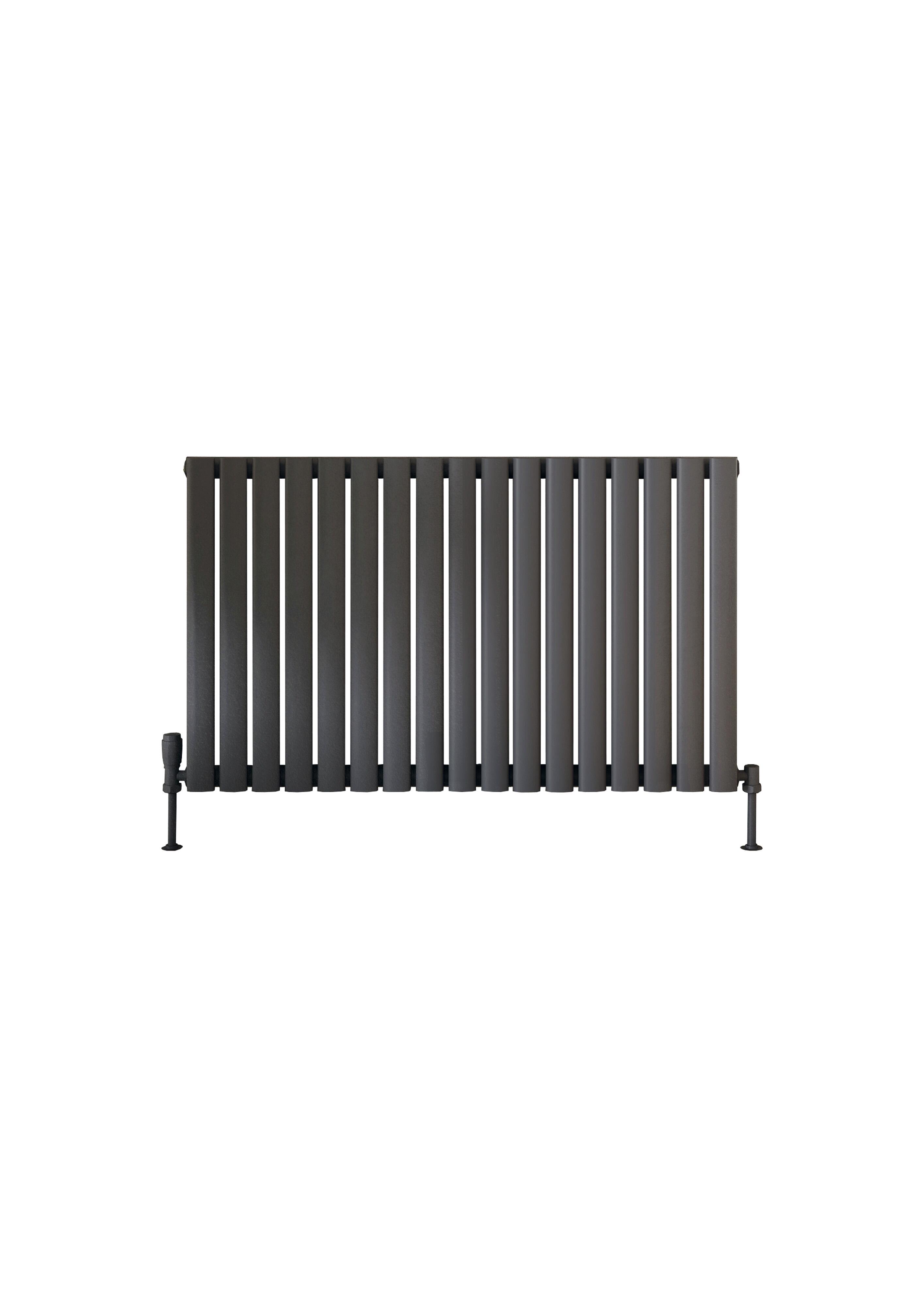 Scudo Apex white designer radiator, single panel, 600mm height x 944mm width