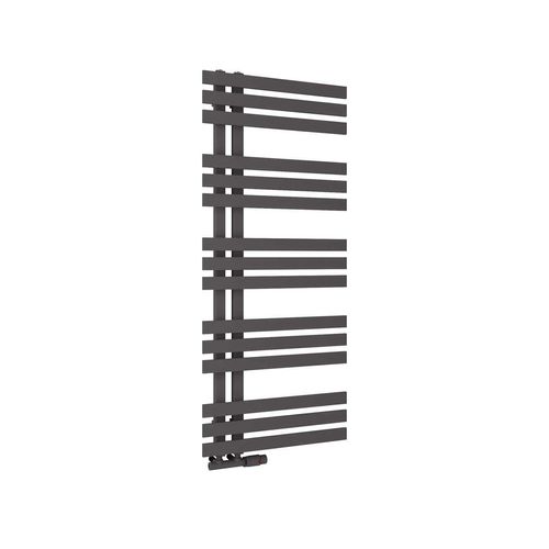 Scudo Elizabeth anthracite steel towel warmer, 1200mm height, 500mm width, vertical rail design