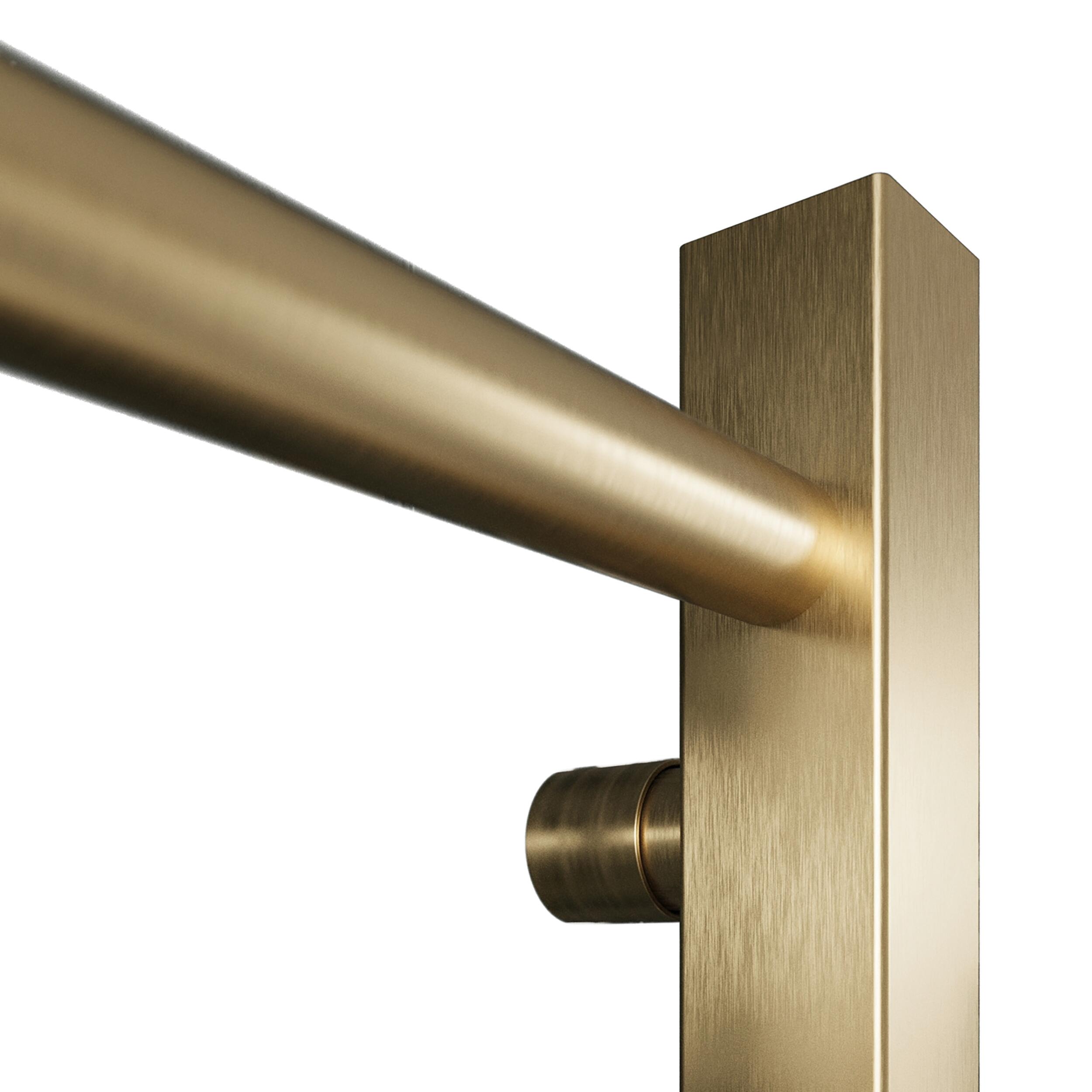 Scudo Vibe brushed brass steel towel rail, 800mm height, 500mm width