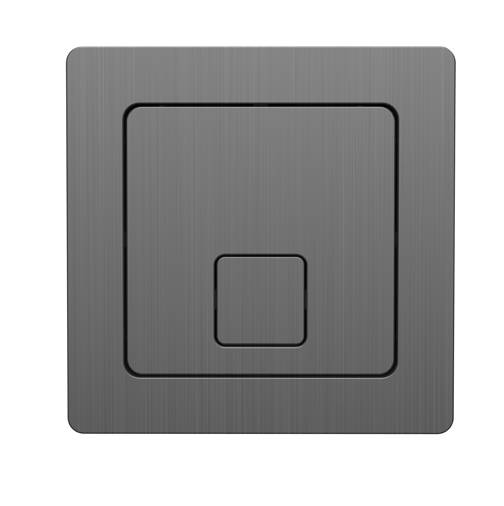 Scudo Square dual flush button in gunmetal finish, made from ABS plastic