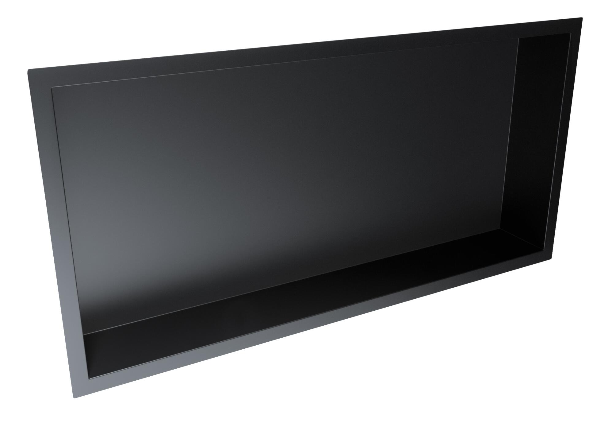 Scudo Inset Shower Niche 600x300mm, matt black 304 stainless steel, wall insert