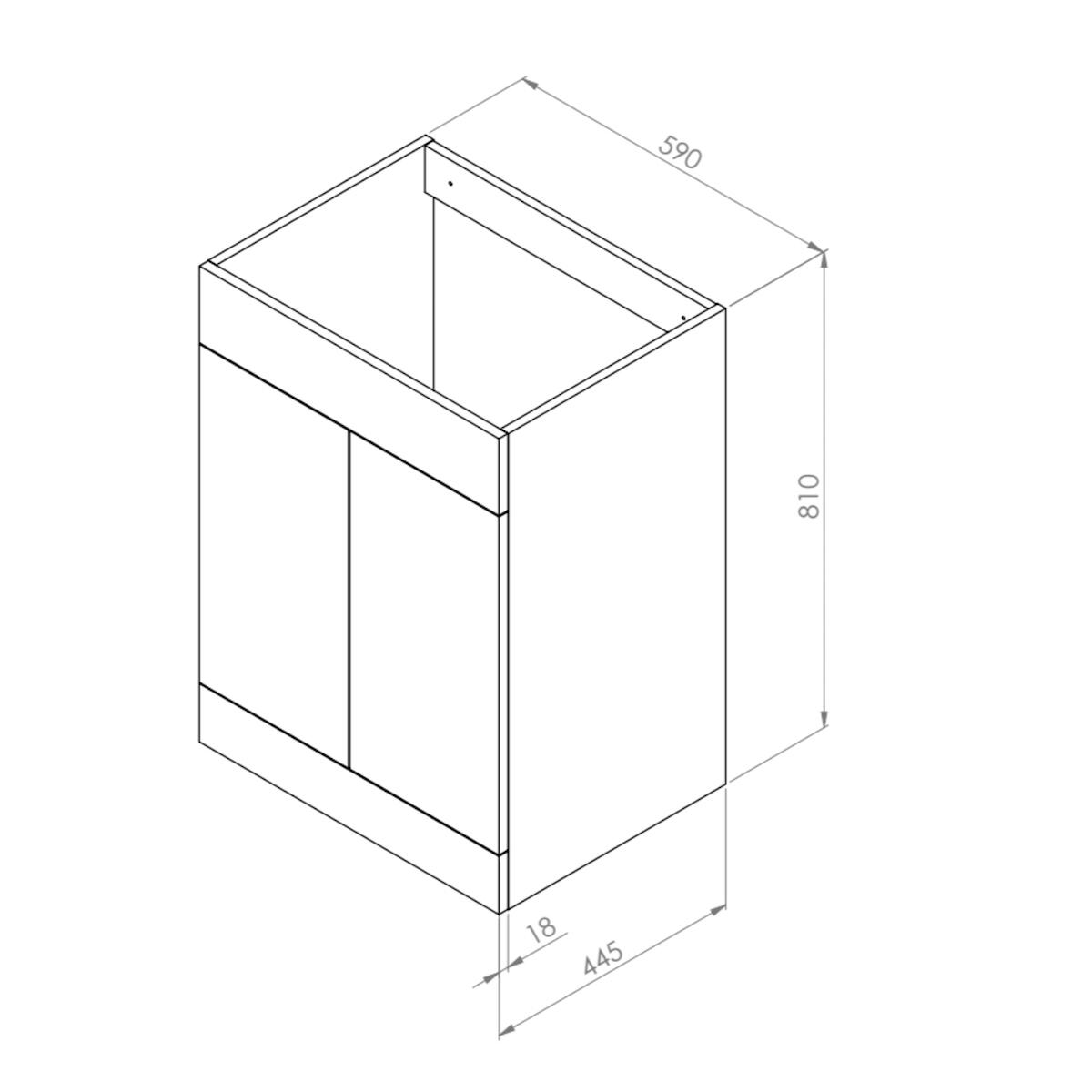 Scudo Empire 590mm floorstanding vanity unit in green MDF with soft-close doors