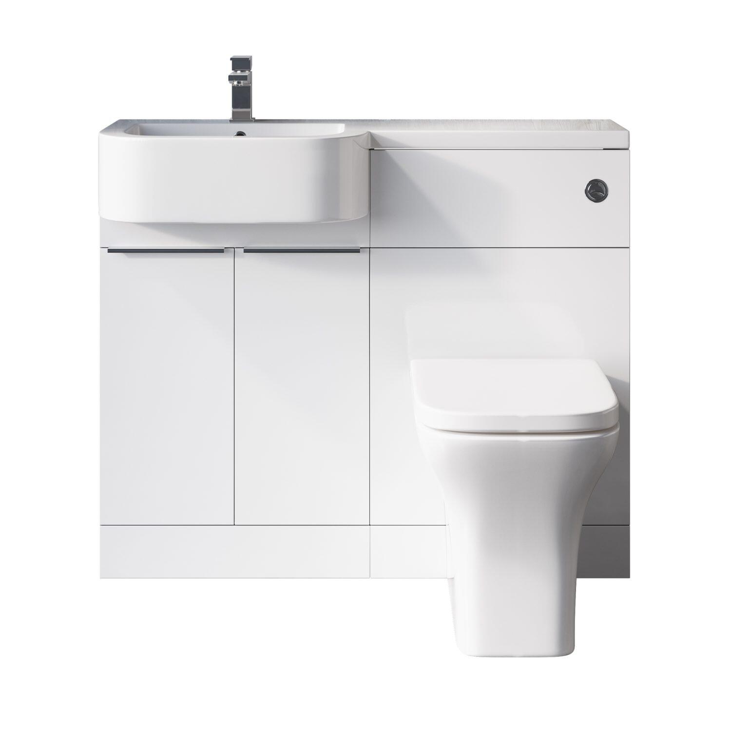 Scudo Carlo 514mm white MDF floorstanding vanity unit with soft-close doors