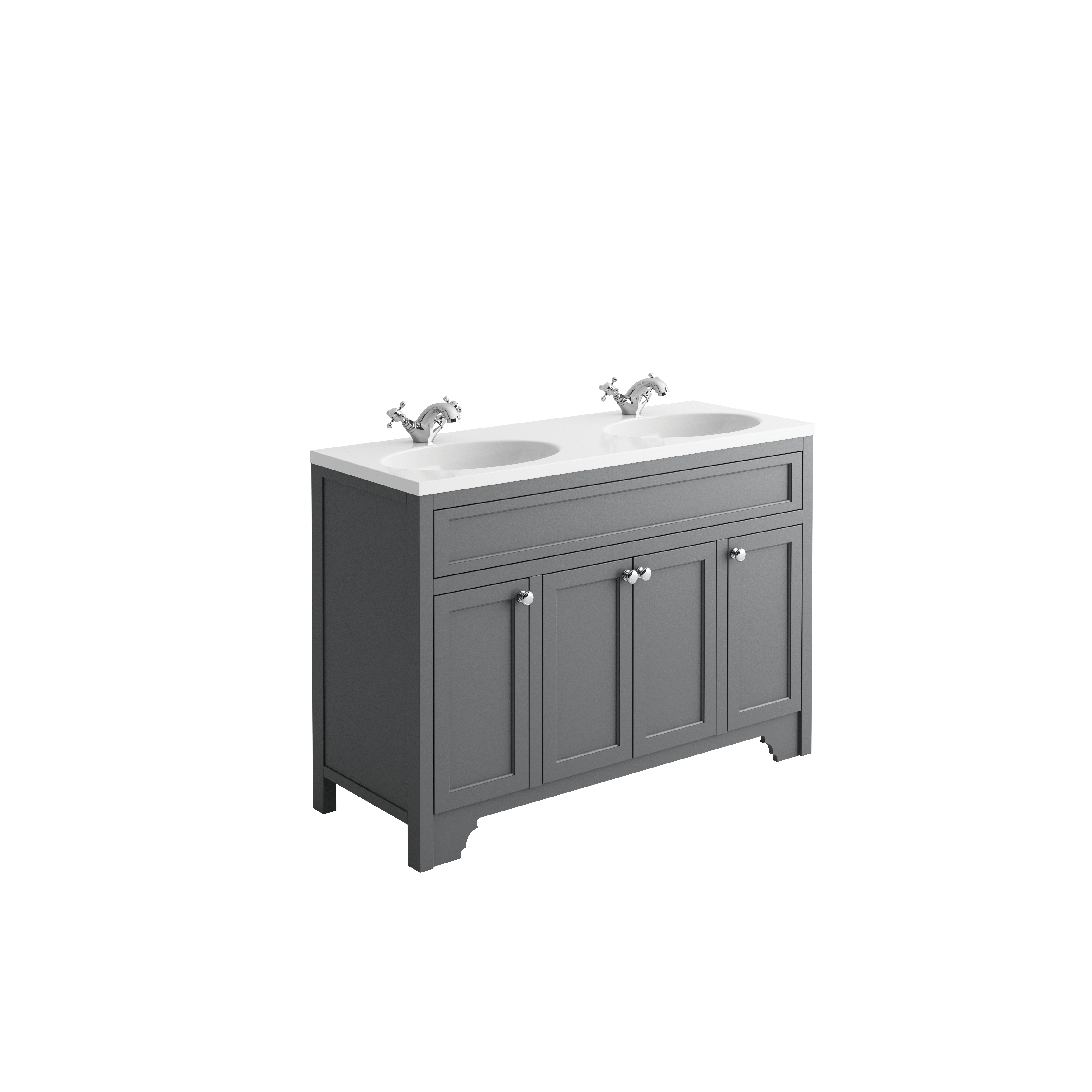 Scudo Duchy 1200mm floorstanding vanity unit in Spa Grey, traditional style
