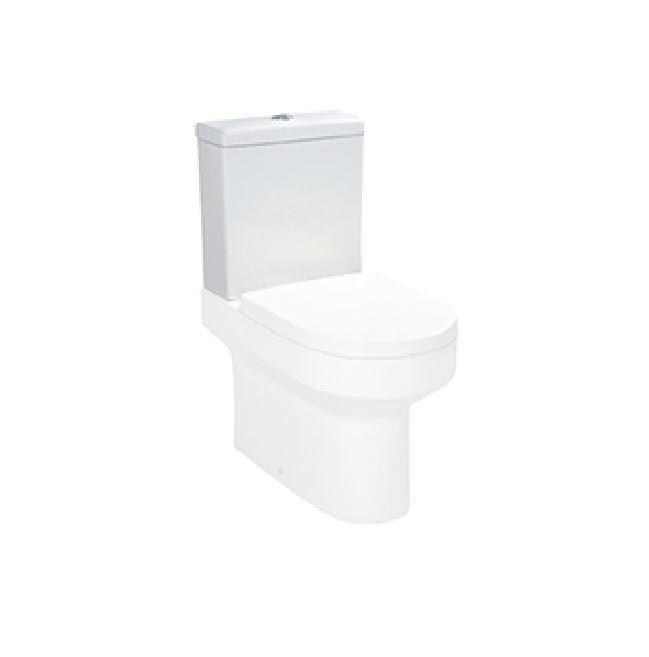 Scudo Spa white ceramic close coupled cistern with push button flush, 405mm height