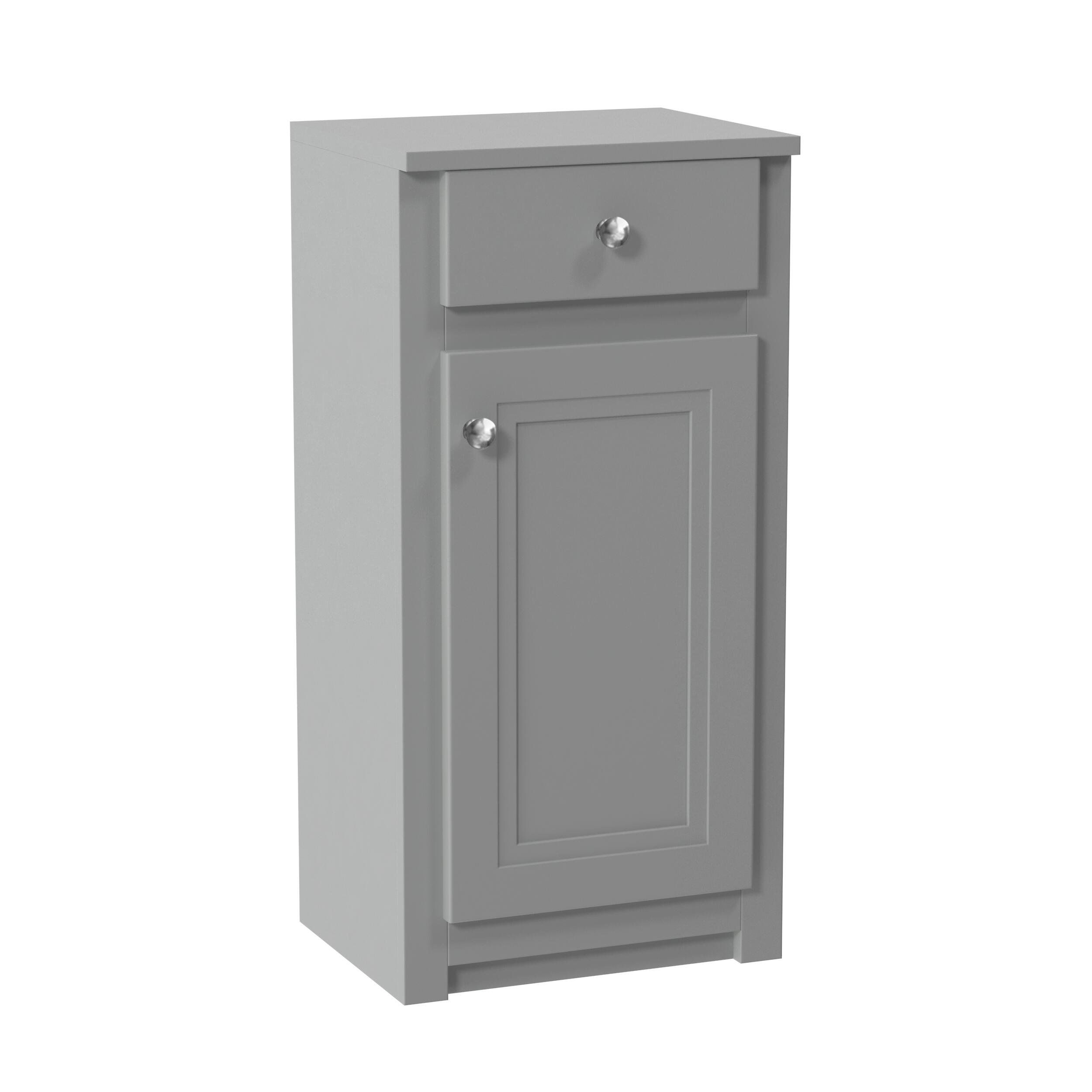 Scudo Classica 400mm wall mounted side cabinet in Stone Grey with drawer