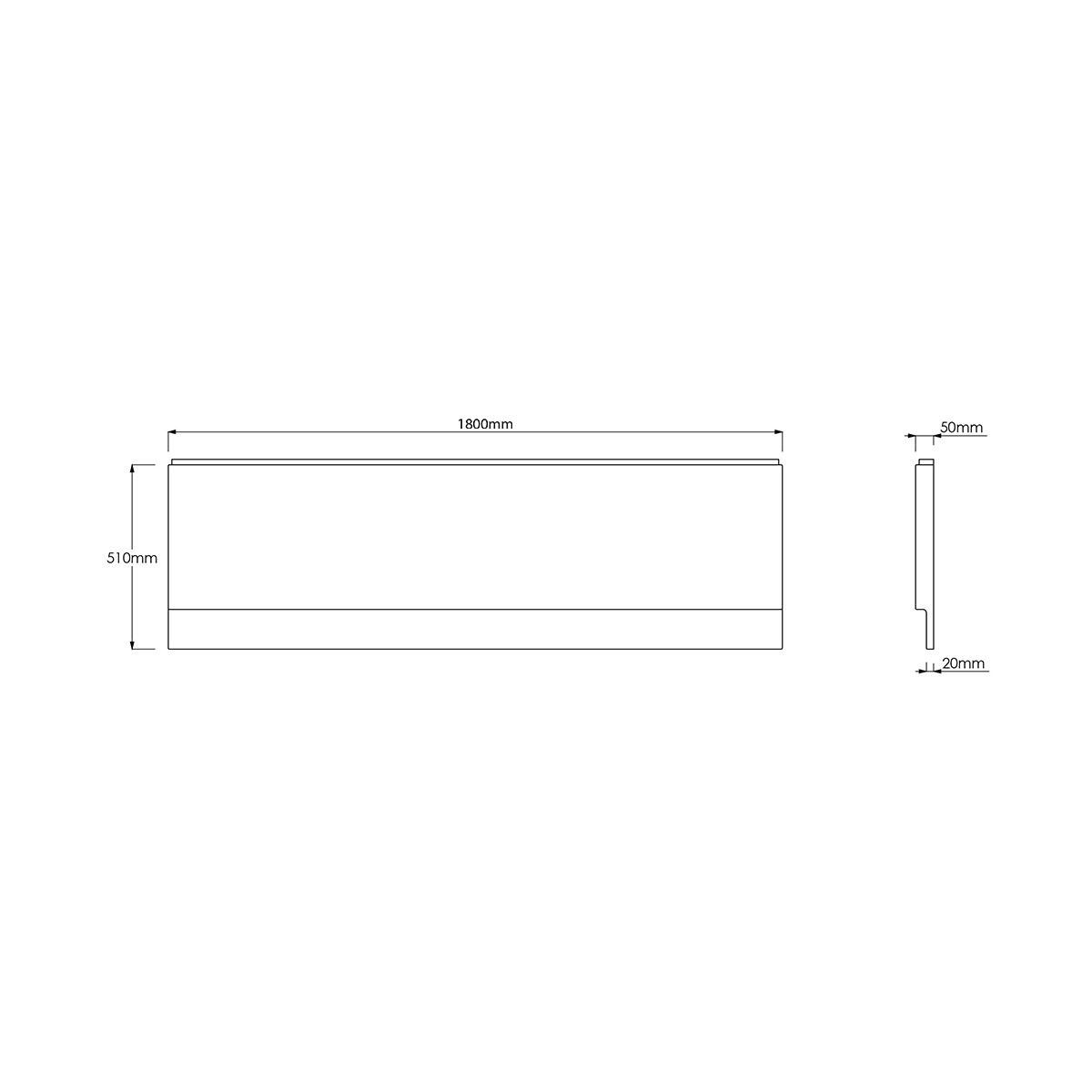 Scudo 1800mm white PVC water proof front bath panel with adjustable height